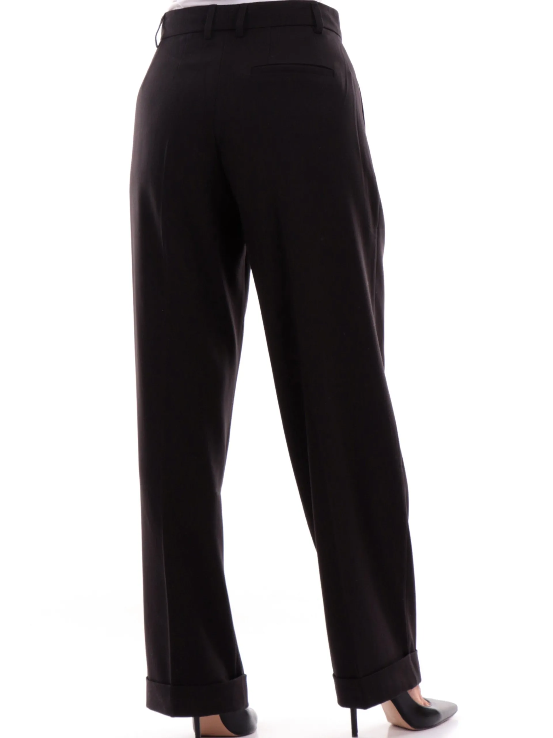ONLY Pantaloni*Pantaloni a zampa con risvolto neri da donna Straight 15300647
