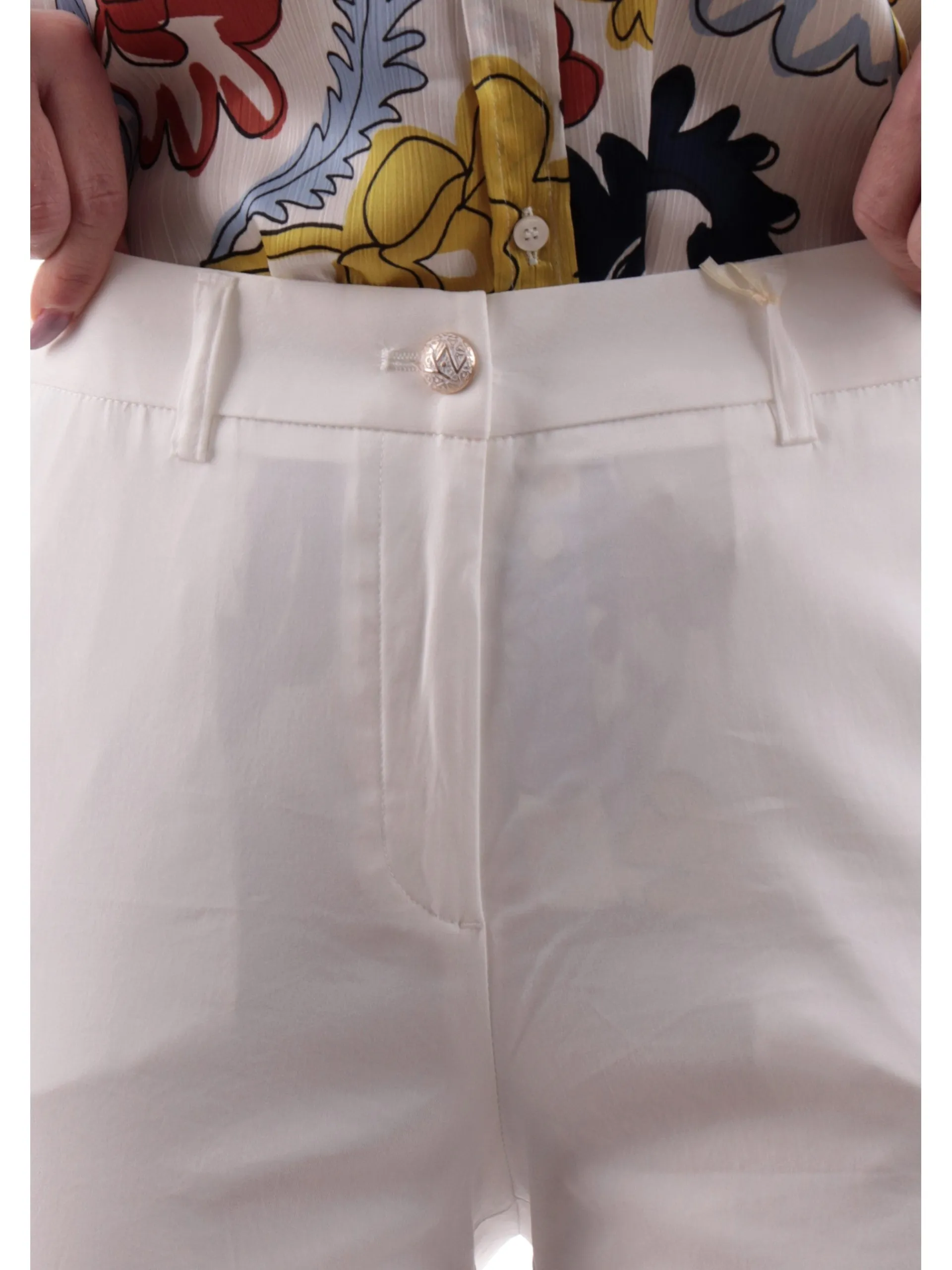 YES ZEE Pantaloni*Pantaloni a zampa bianchi da donna P323KD00