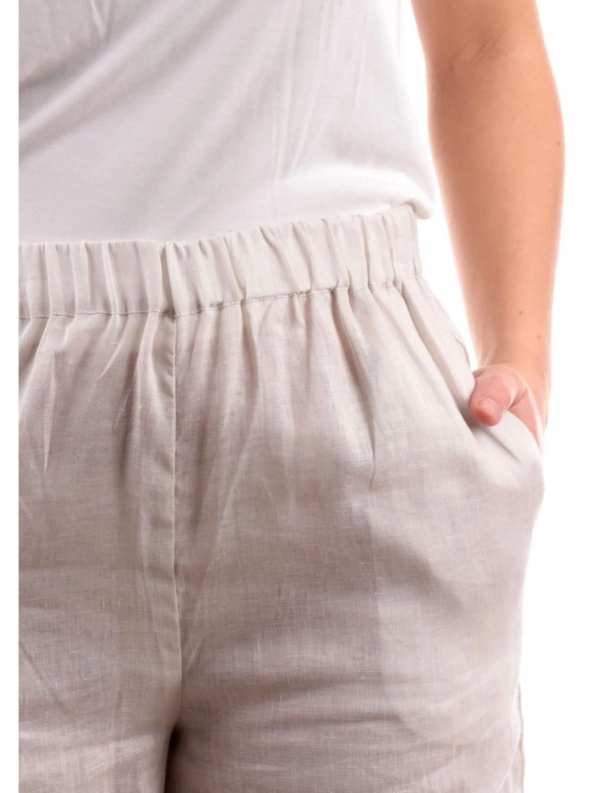 ANIS Pantaloni*Pantaloni bianchi da donna in lino 2431387