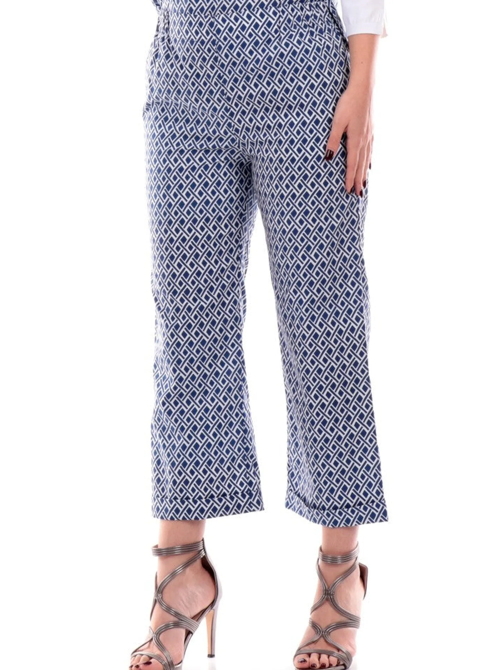 ANIS Pantaloni*Pantaloni blu da donna con risvolto 2431285