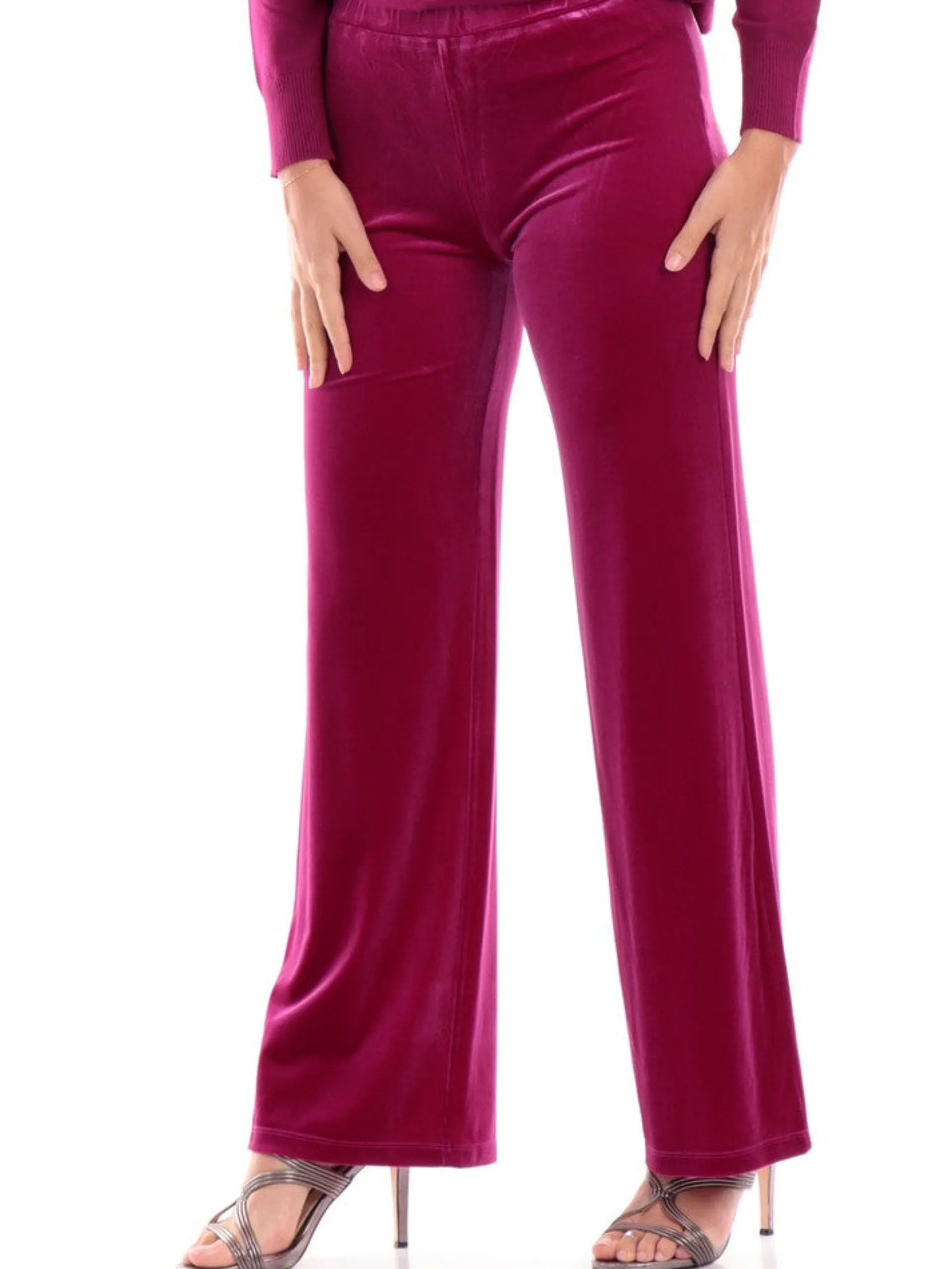 ANIS Pantaloni*Pantaloni viola da donna in velluto Pantapalazzo 2351026
