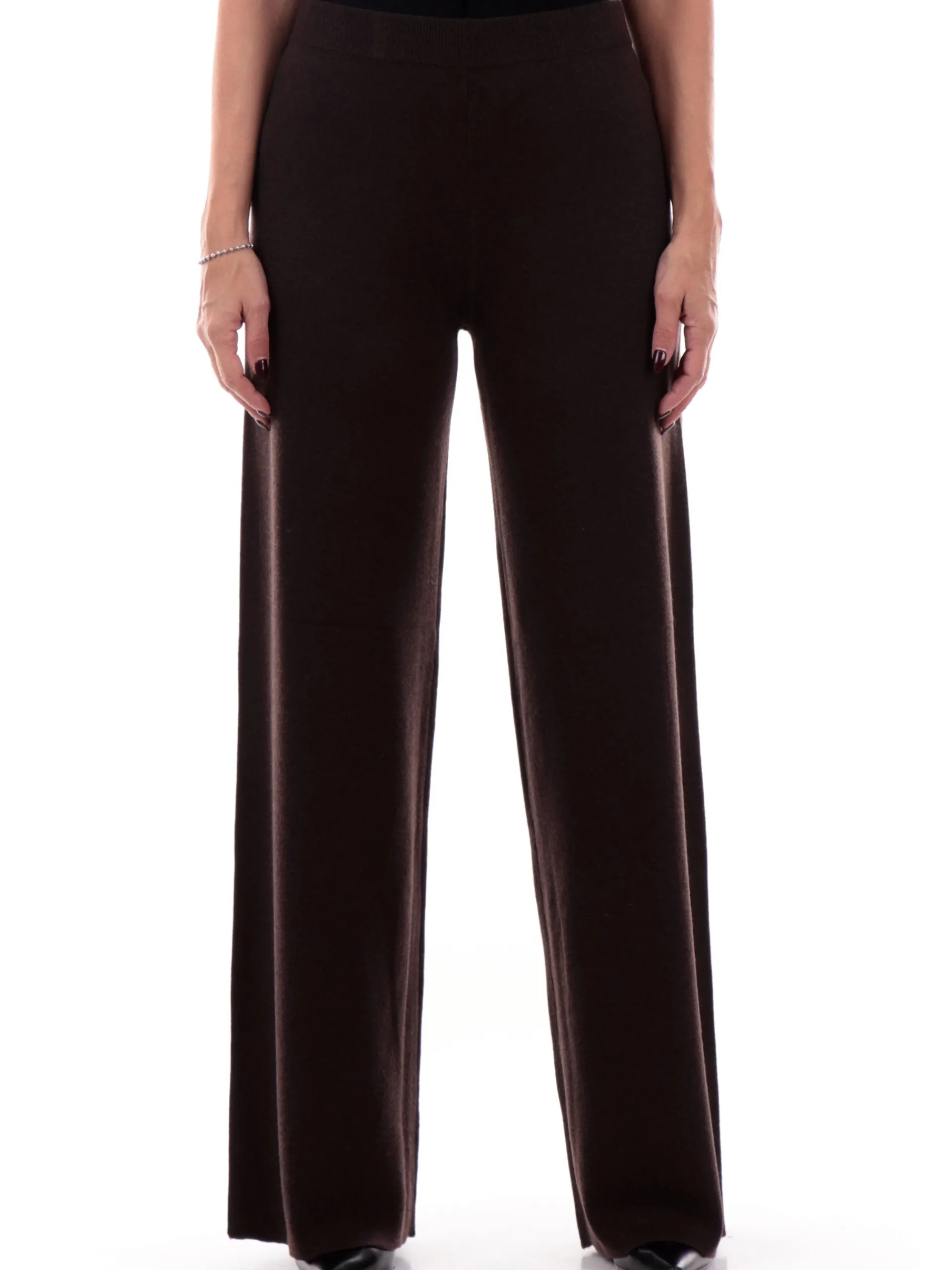 ANIS Pantaloni*Pantaloni White Marroni da Donna realizzati in maglia con elastico 245W1336