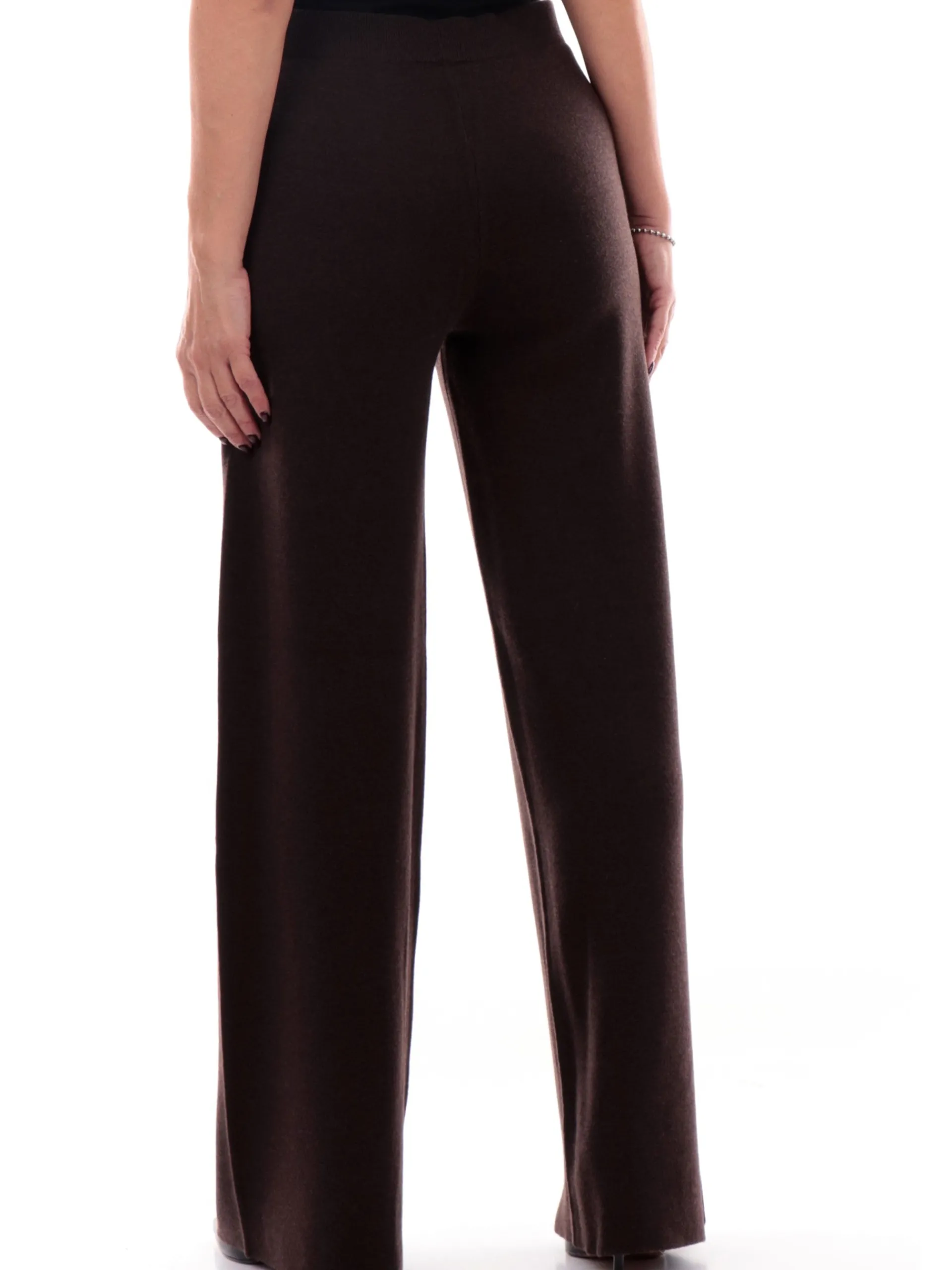 ANIS Pantaloni*Pantaloni White Marroni da Donna realizzati in maglia con elastico 245W1336