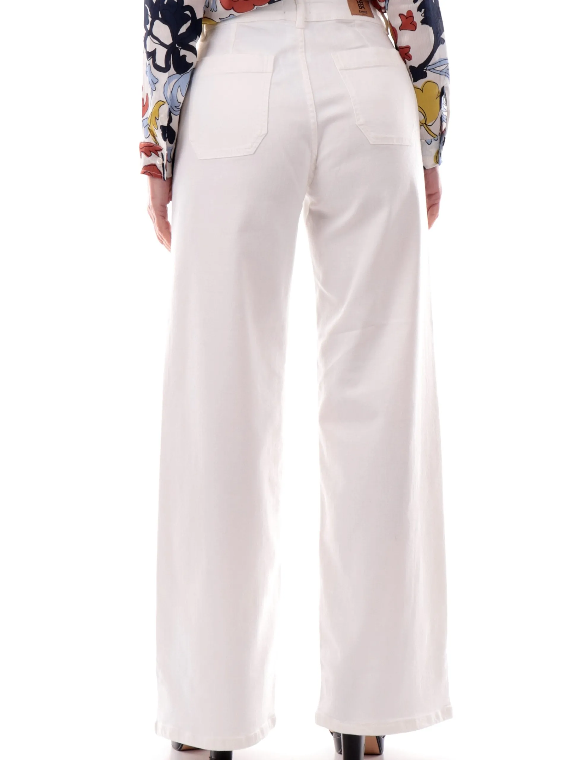 EMME MARELLA Pantaloni*Pantaloni bianchi a palazzo da donna SAMOVAR