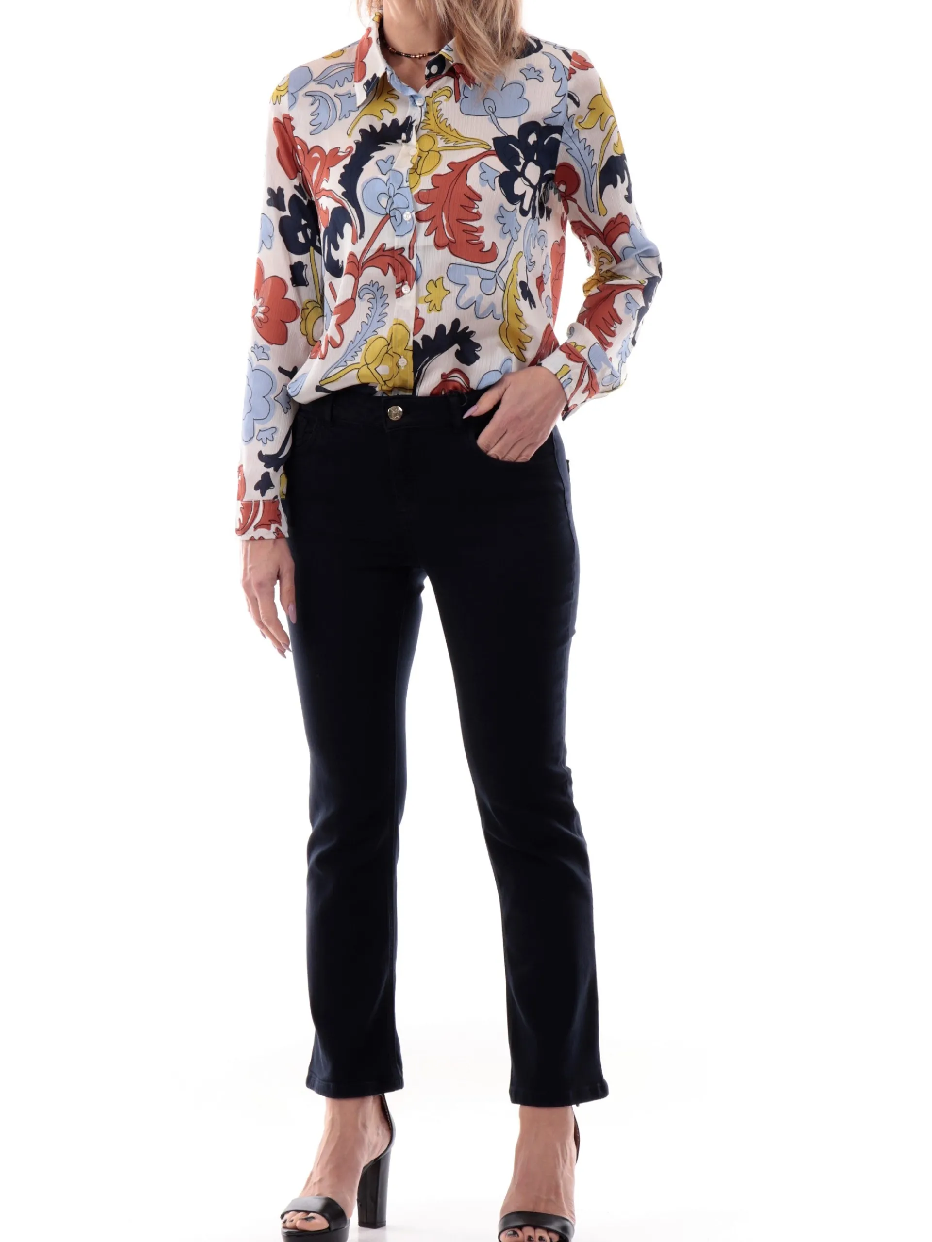 EMME MARELLA Pantaloni*Pantaloni Blu a zampa da donna modello Mode