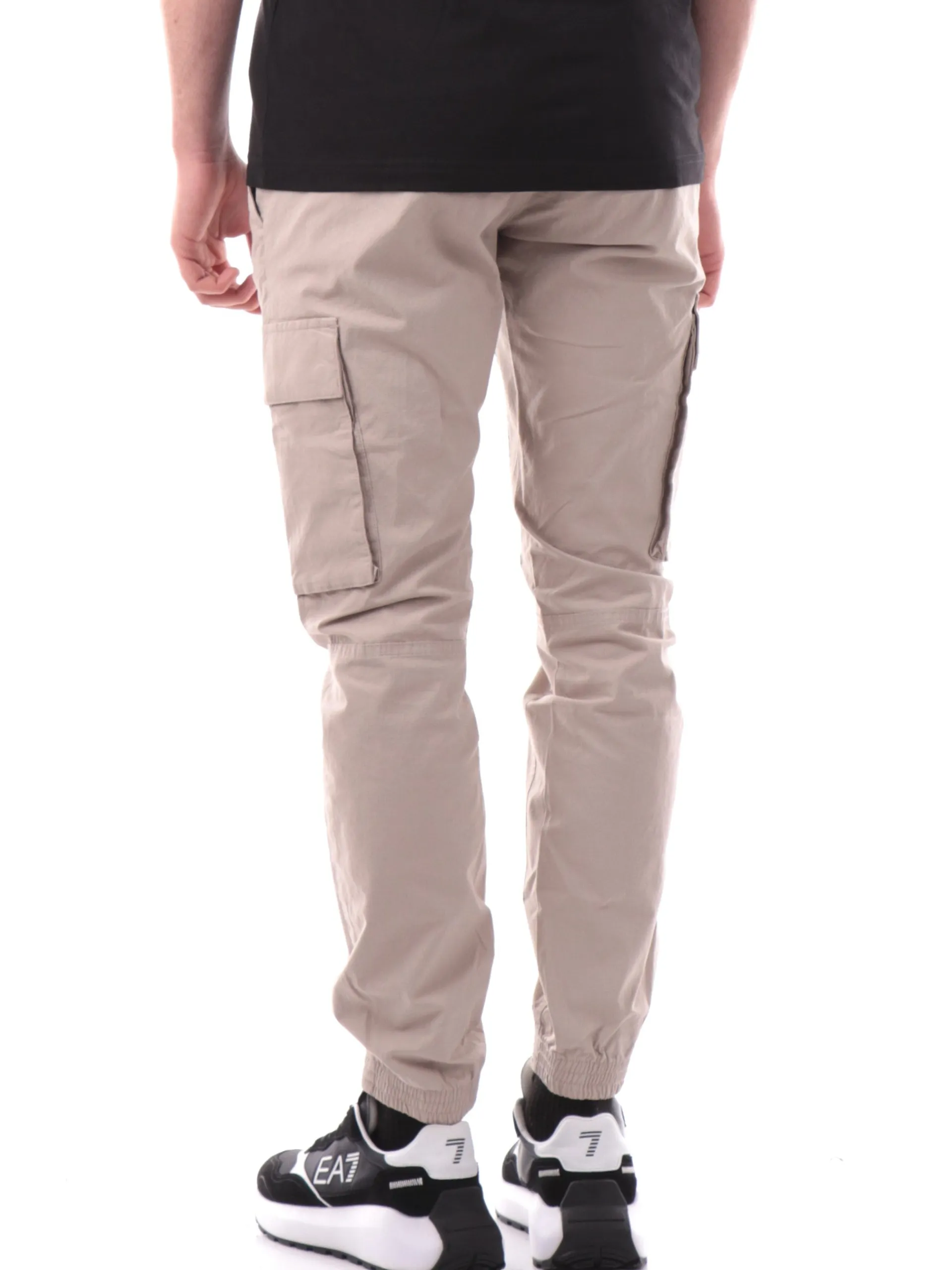 CALVIN KLEIN Pantaloni*Pantaloni beige da uomo cargo con polsini elastici J30J327614