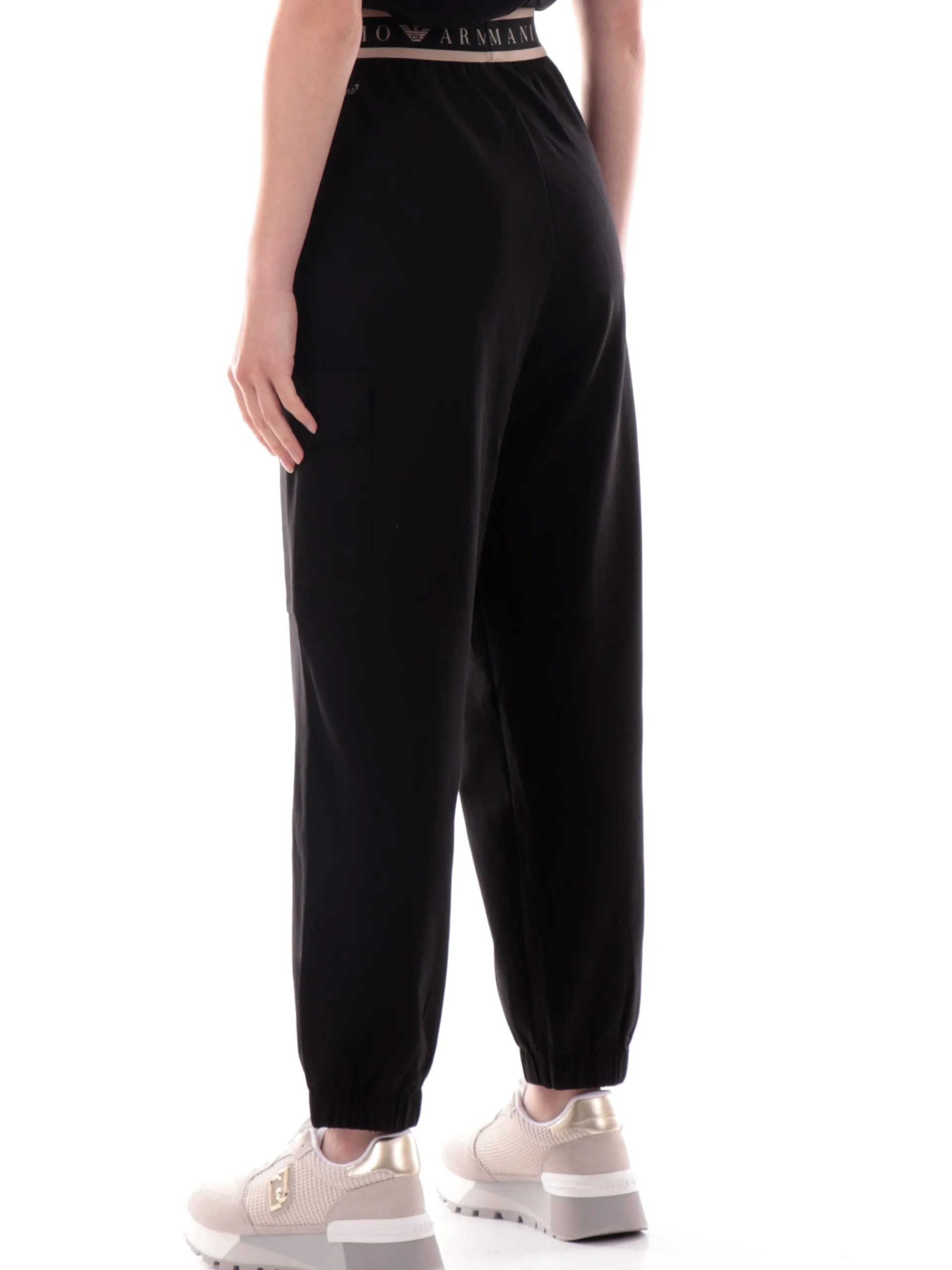 EMPORIO ARMANI 7 Pantaloni*Pantaloni cargo Emporio Armani EA7 neri da donna vita alta 7W000282AF12501 UC001