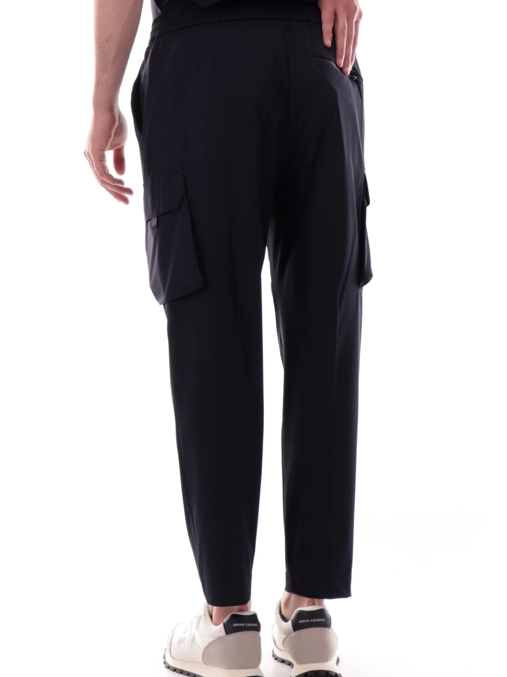 MARKUP Pantaloni*Pantaloni cargo blu da uomo tessuto tecnico MK895185