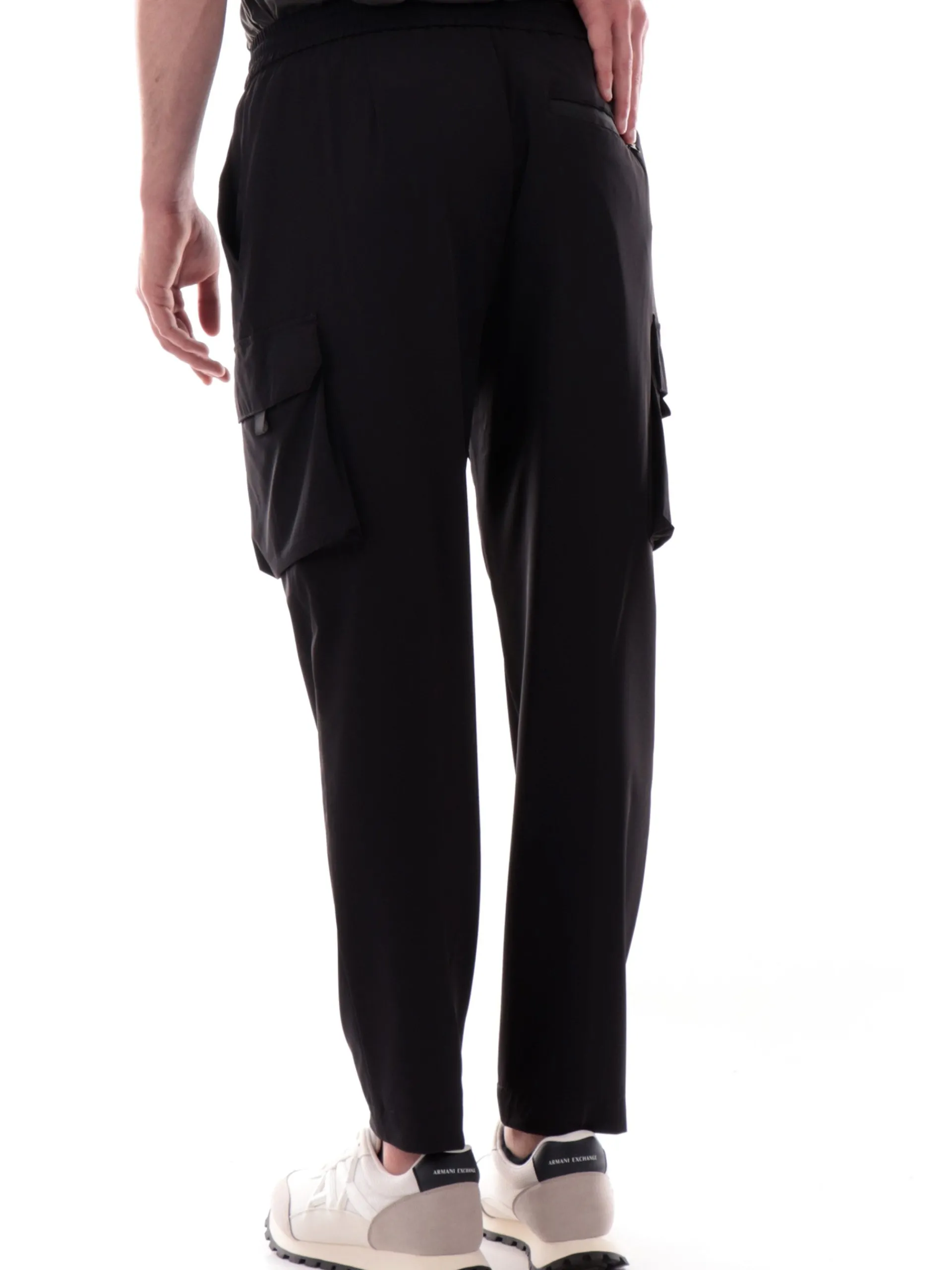 MARKUP Pantaloni*Pantaloni cargo neri da uomo tessuto tecnico MK895185
