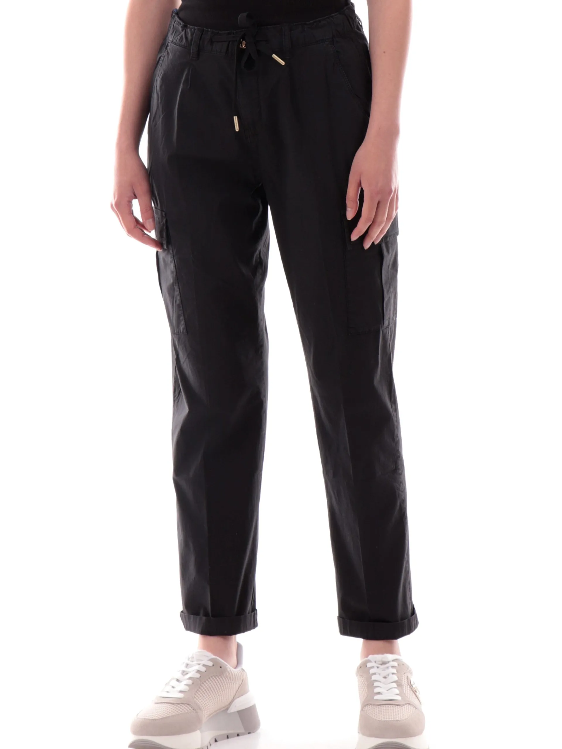 YES ZEE Pantaloni*Pantaloni cargo blu da donna con risvolto P341WV00