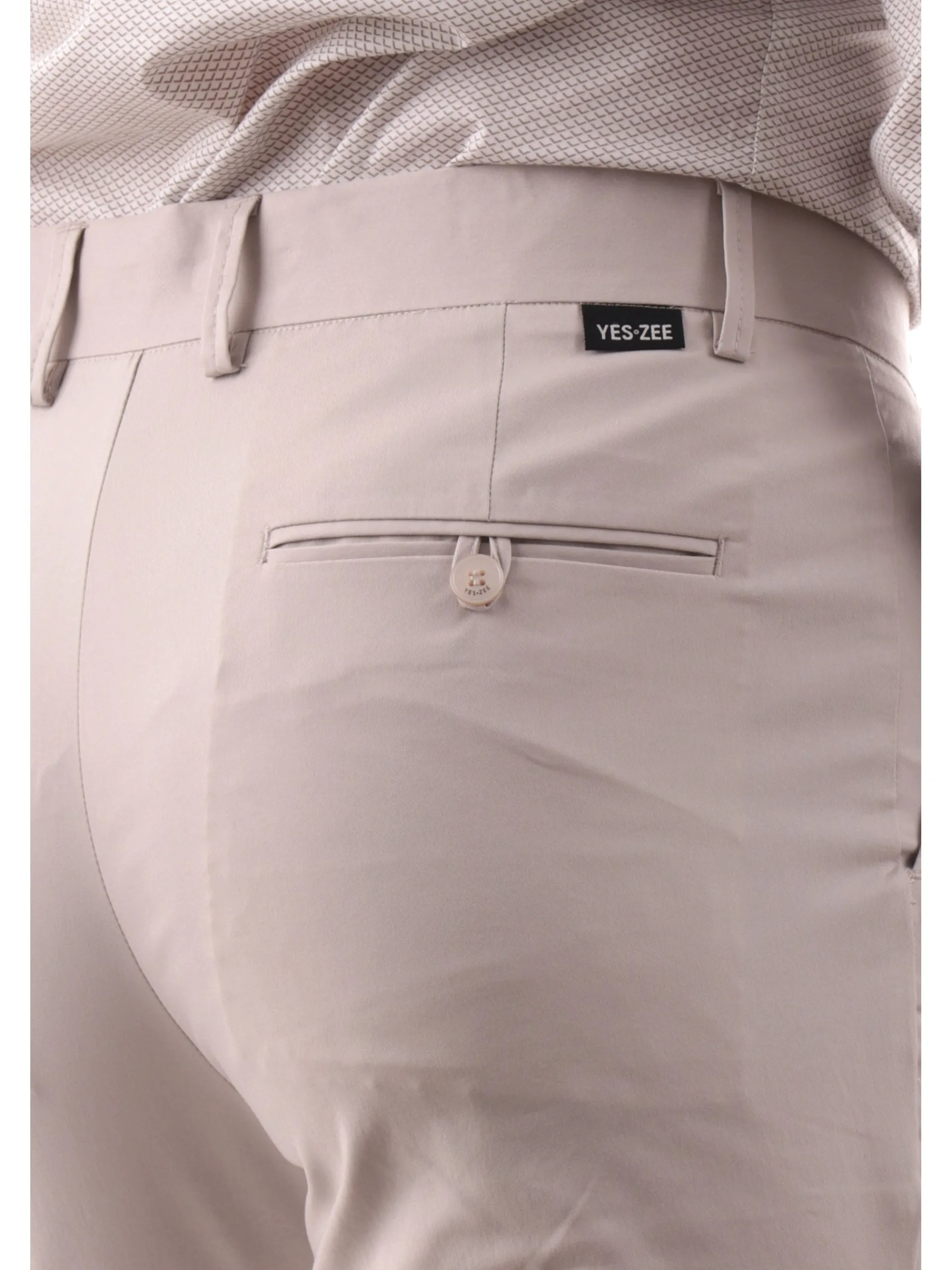 YES ZEE Pantaloni*Pantaloni cerimonia Chinos grigi da uomo con risvolto P660KD00