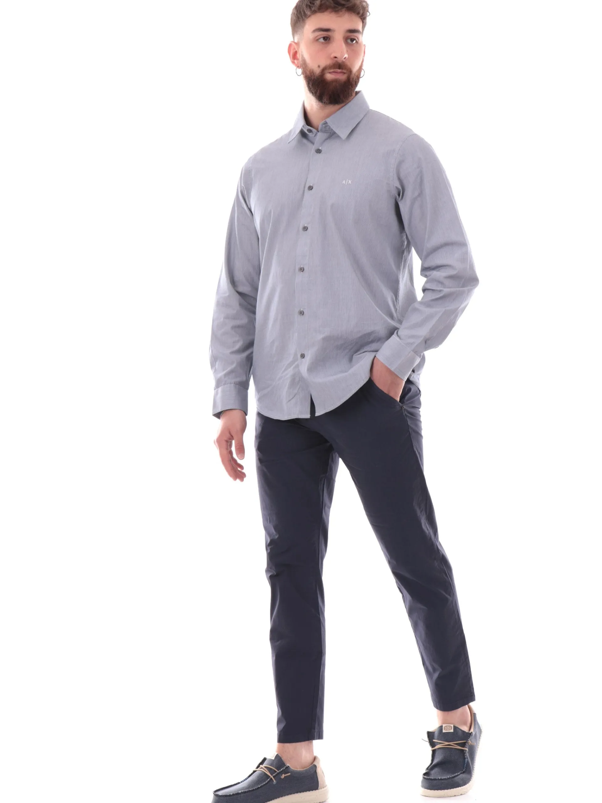 IMPURE Pantaloni*Pantaloni Chino blu da uomo in cotone BLAKE