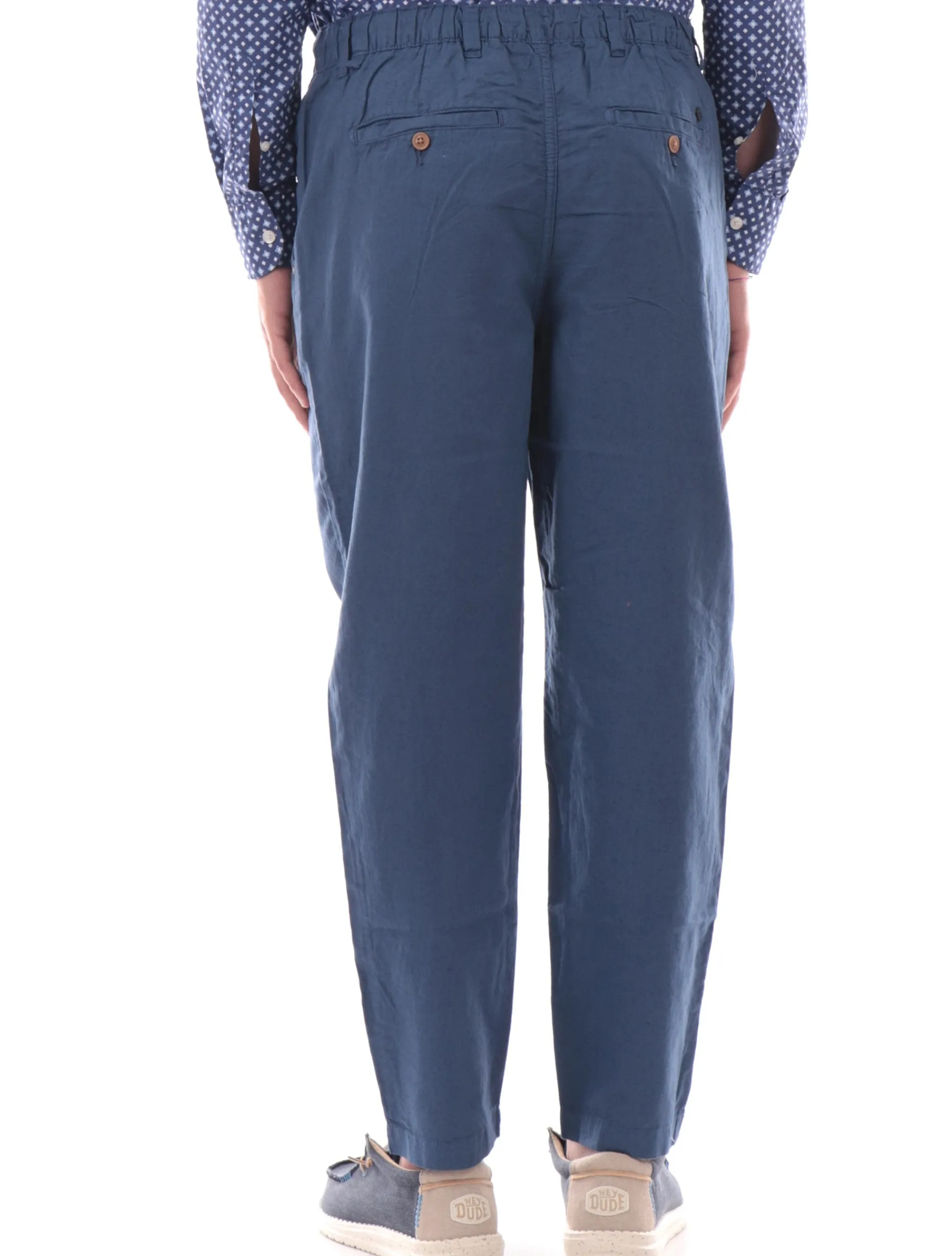 IMPURE Pantaloni*Pantaloni Chino blu da uomo in lino MILES