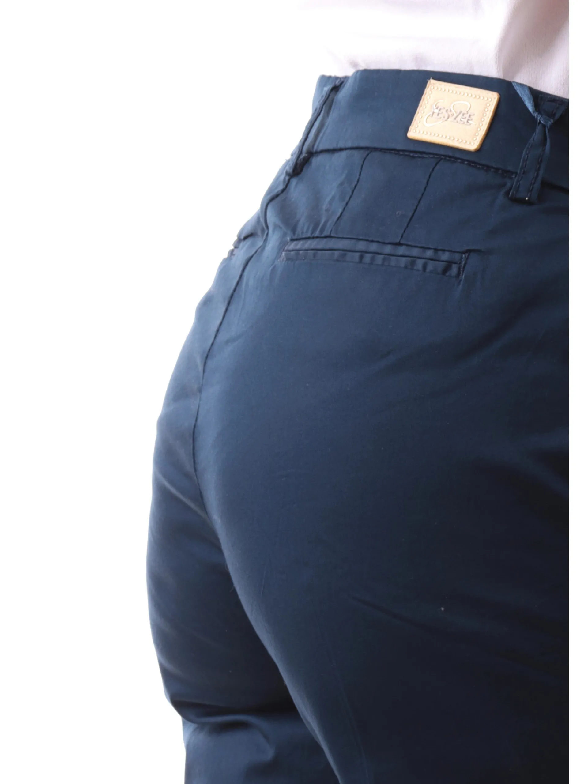 YES ZEE Pantaloni*Pantaloni Chino blu da donna realizzati in cotone P335FS00