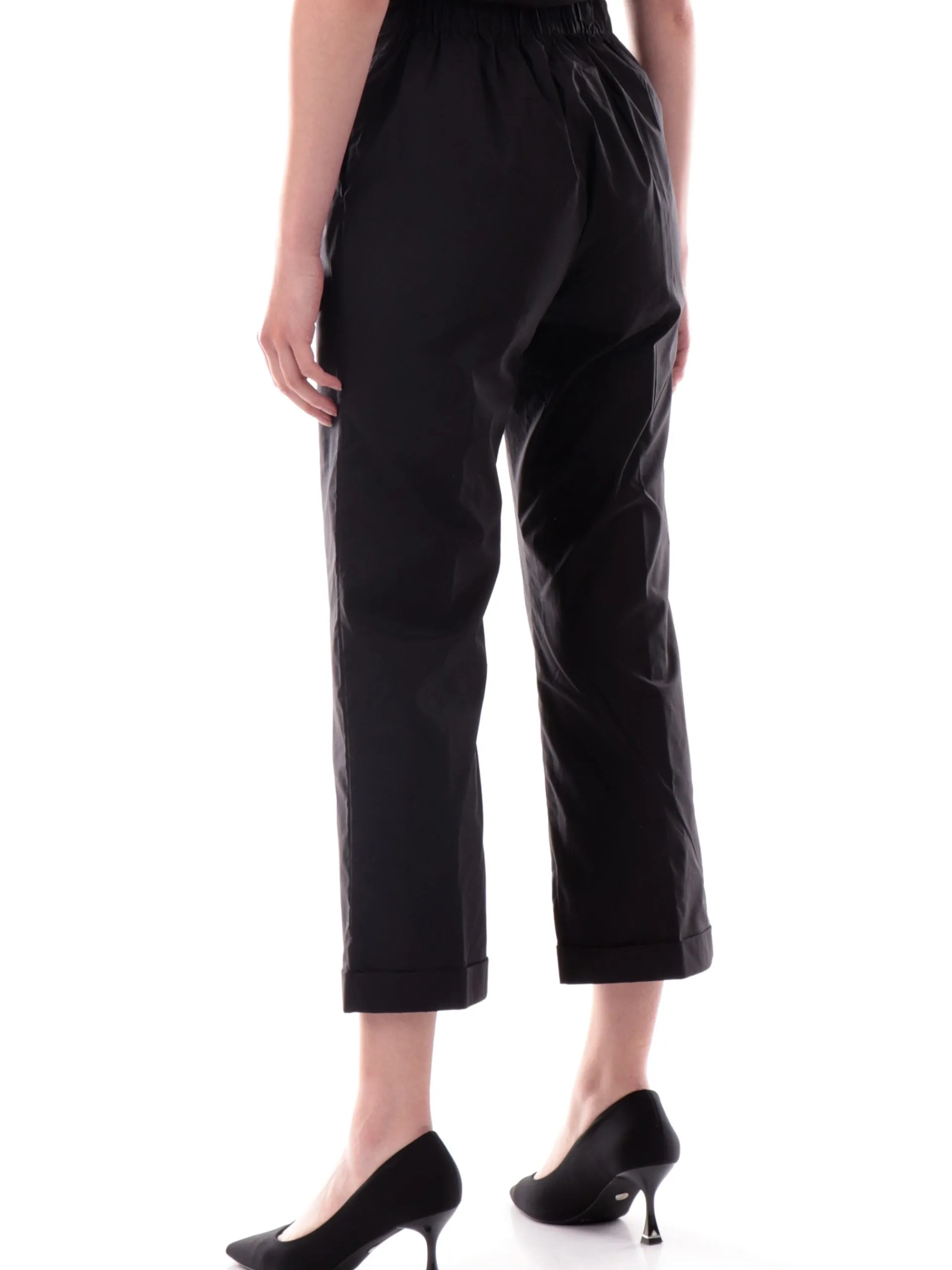ANIS Pantaloni*Pantaloni crop Neri da donna con banda elastica 251C1260