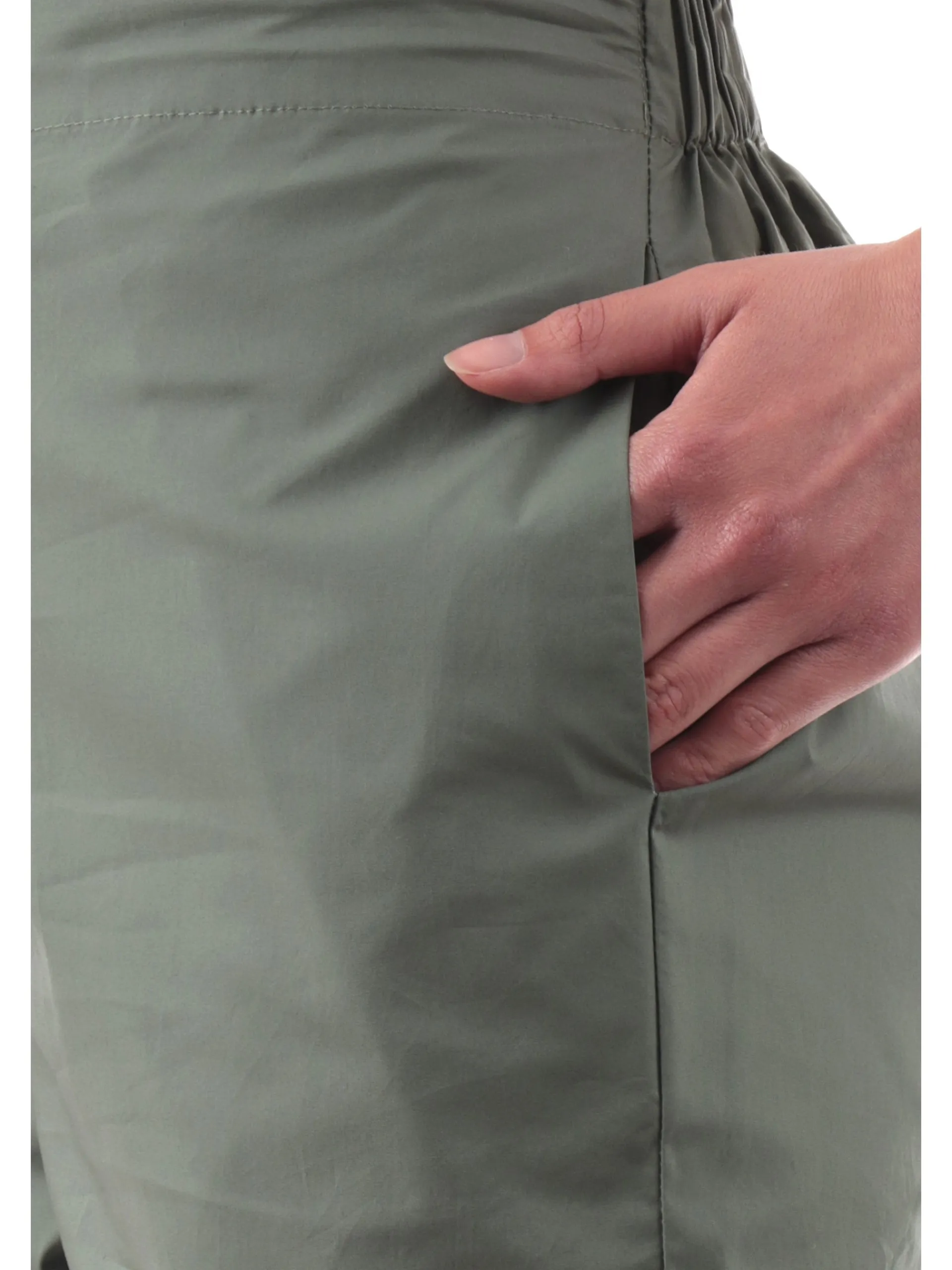 ANIS Pantaloni*Pantaloni crop verdi militari da donna con banda elastica 251C1260