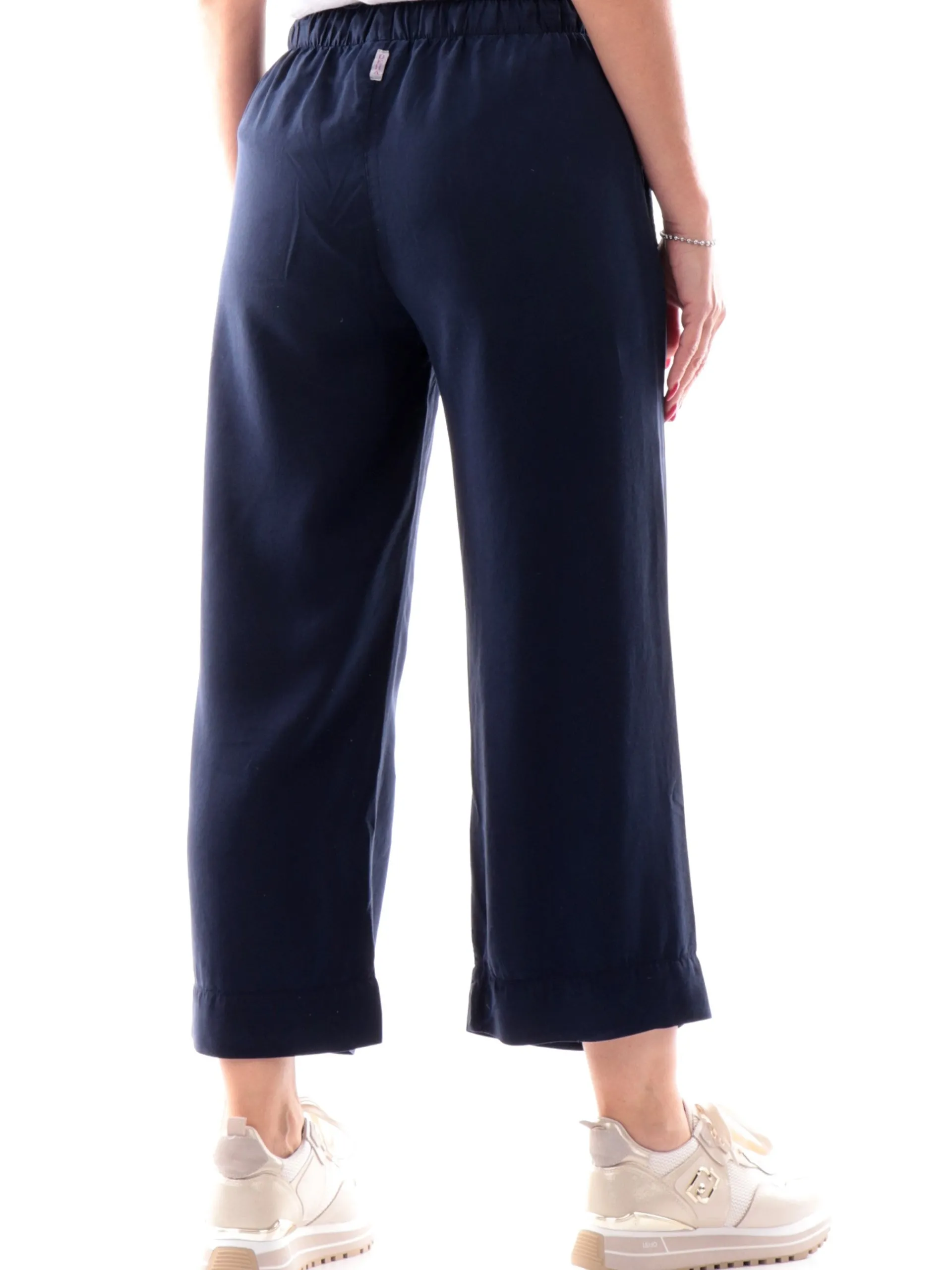 DEHA Pantaloni*Pantaloni crop blu da donna banda elastica A00685