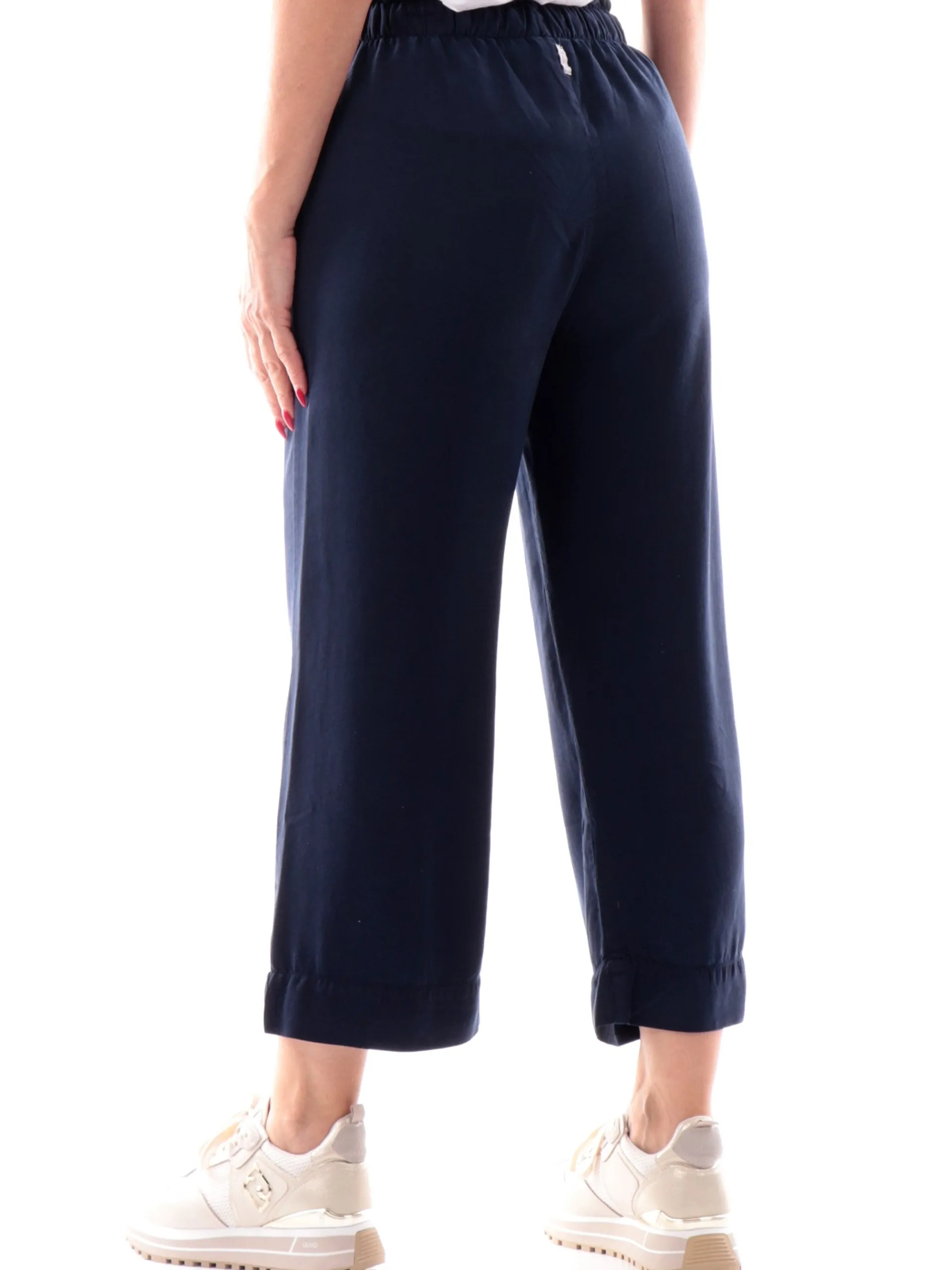 DEHA Pantaloni*Pantaloni crop blu da donna banda elastica A00685