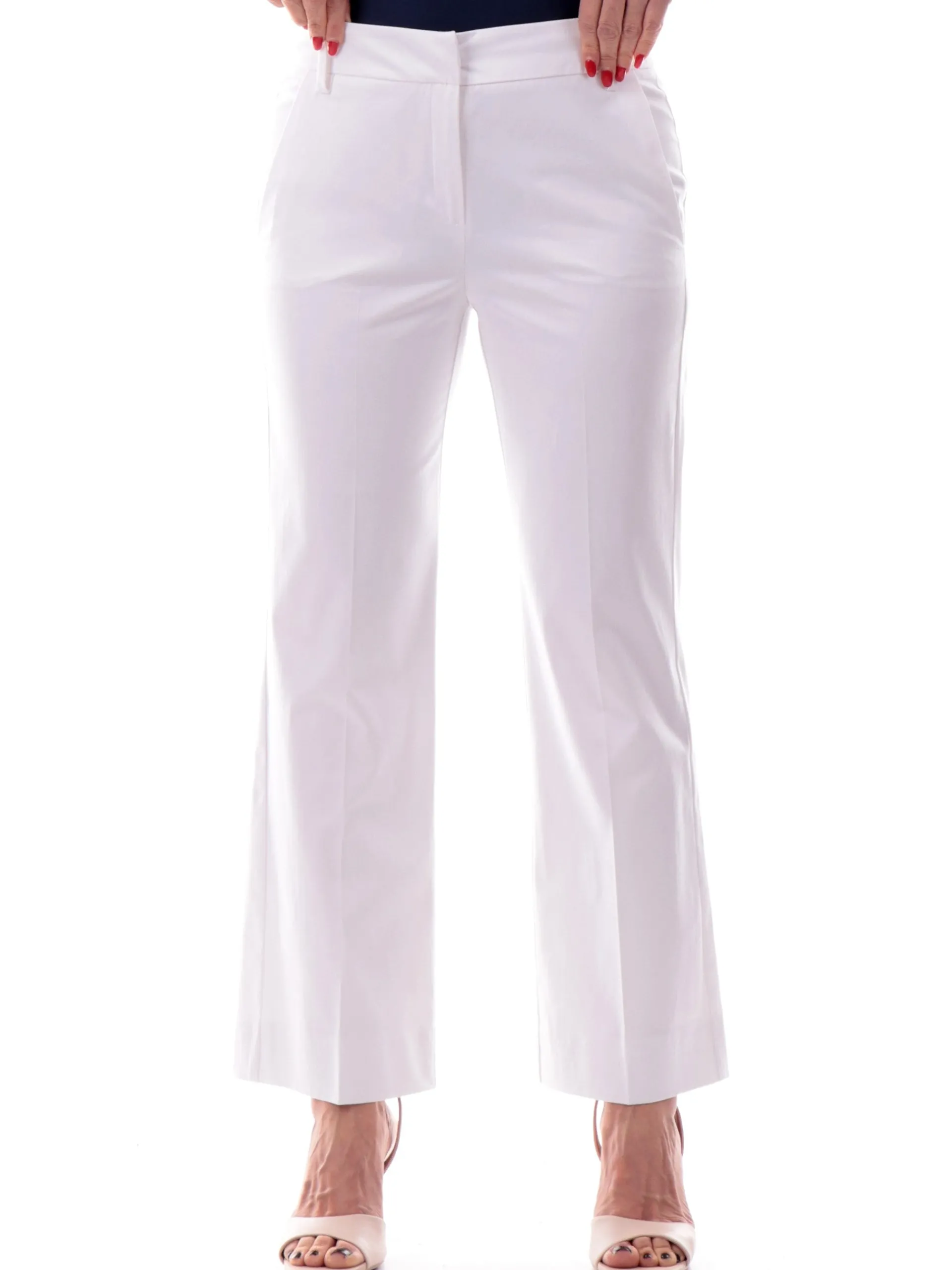 EMME MARELLA Pantaloni*Pantaloni bianchi da donna chino FOOTING 004