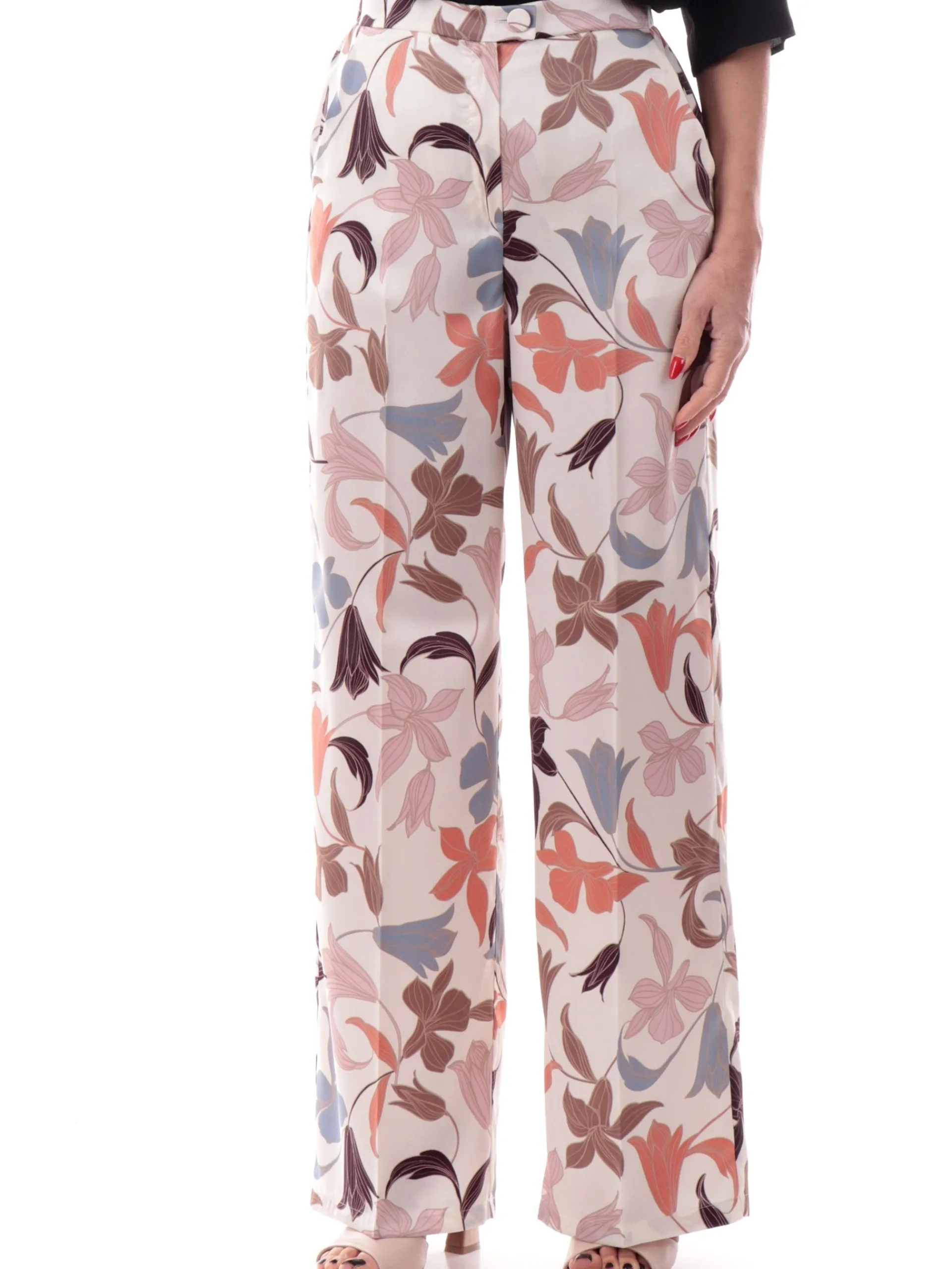 EMME MARELLA Pantaloni*Pantaloni bianchi fantasia foulard a palazzo NORDICA