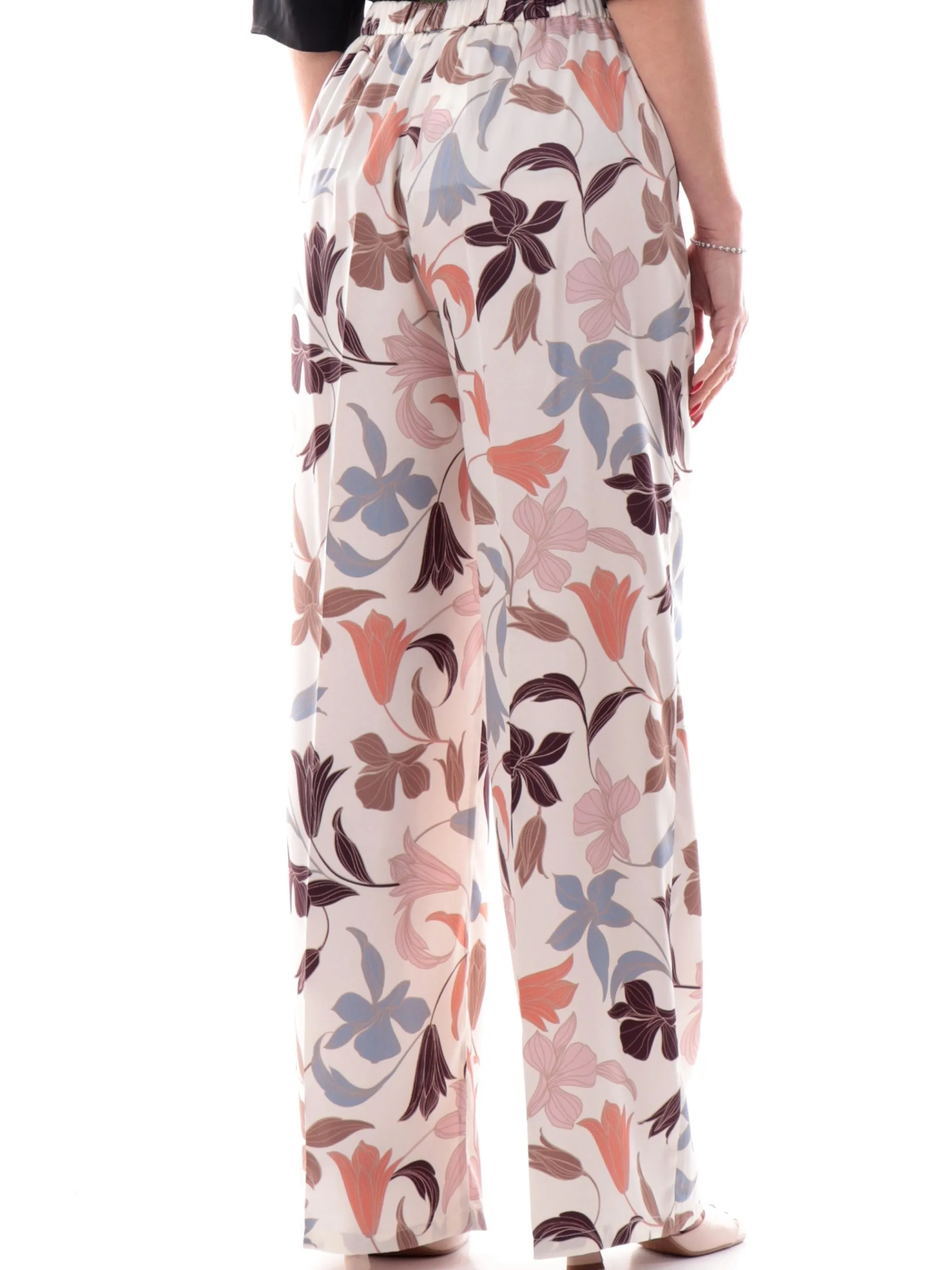 EMME MARELLA Pantaloni*Pantaloni bianchi fantasia foulard a palazzo NORDICA