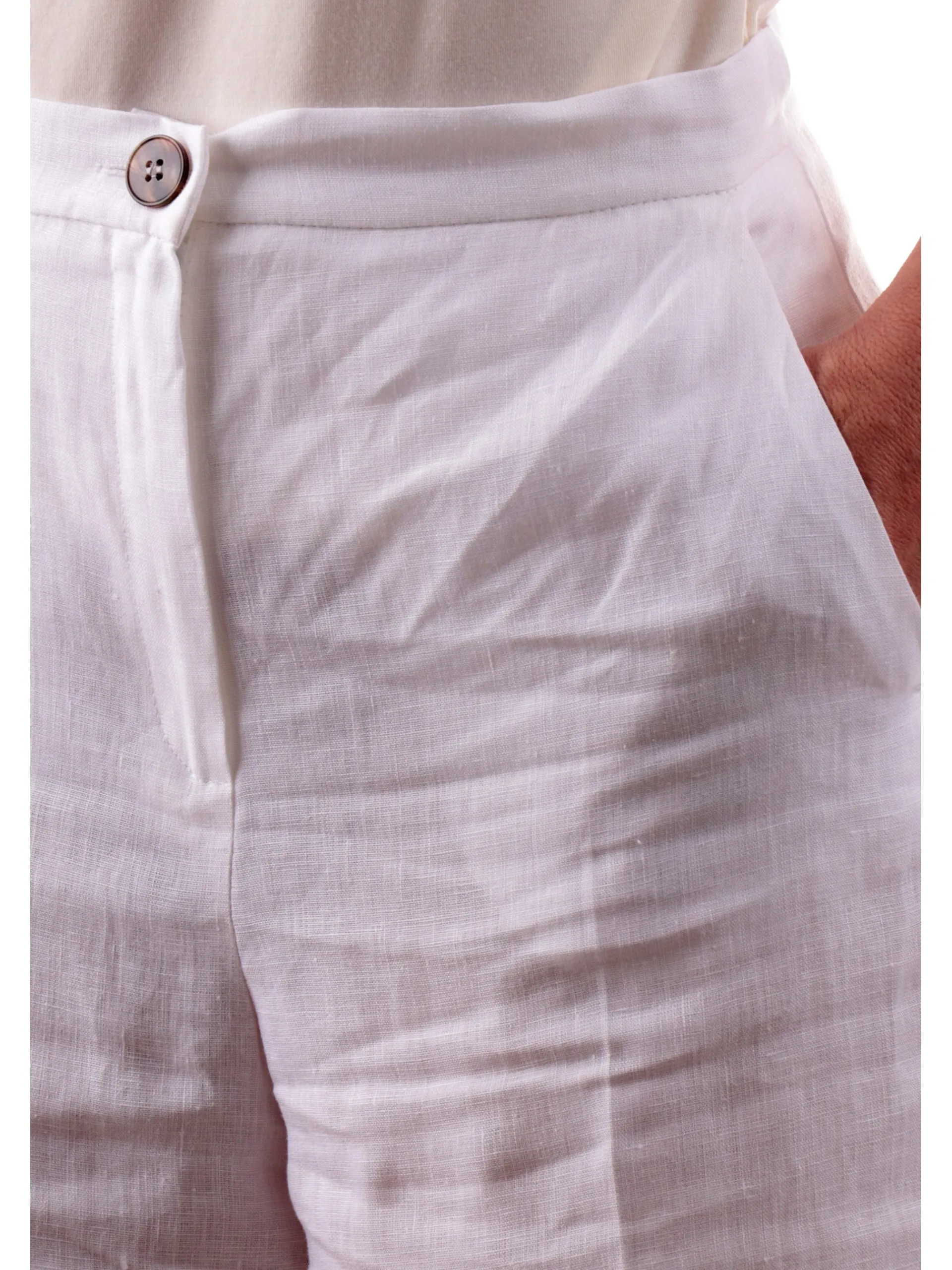 EMME MARELLA Pantaloni*Pantaloni Chino bianchi in lino da donna SILVANA