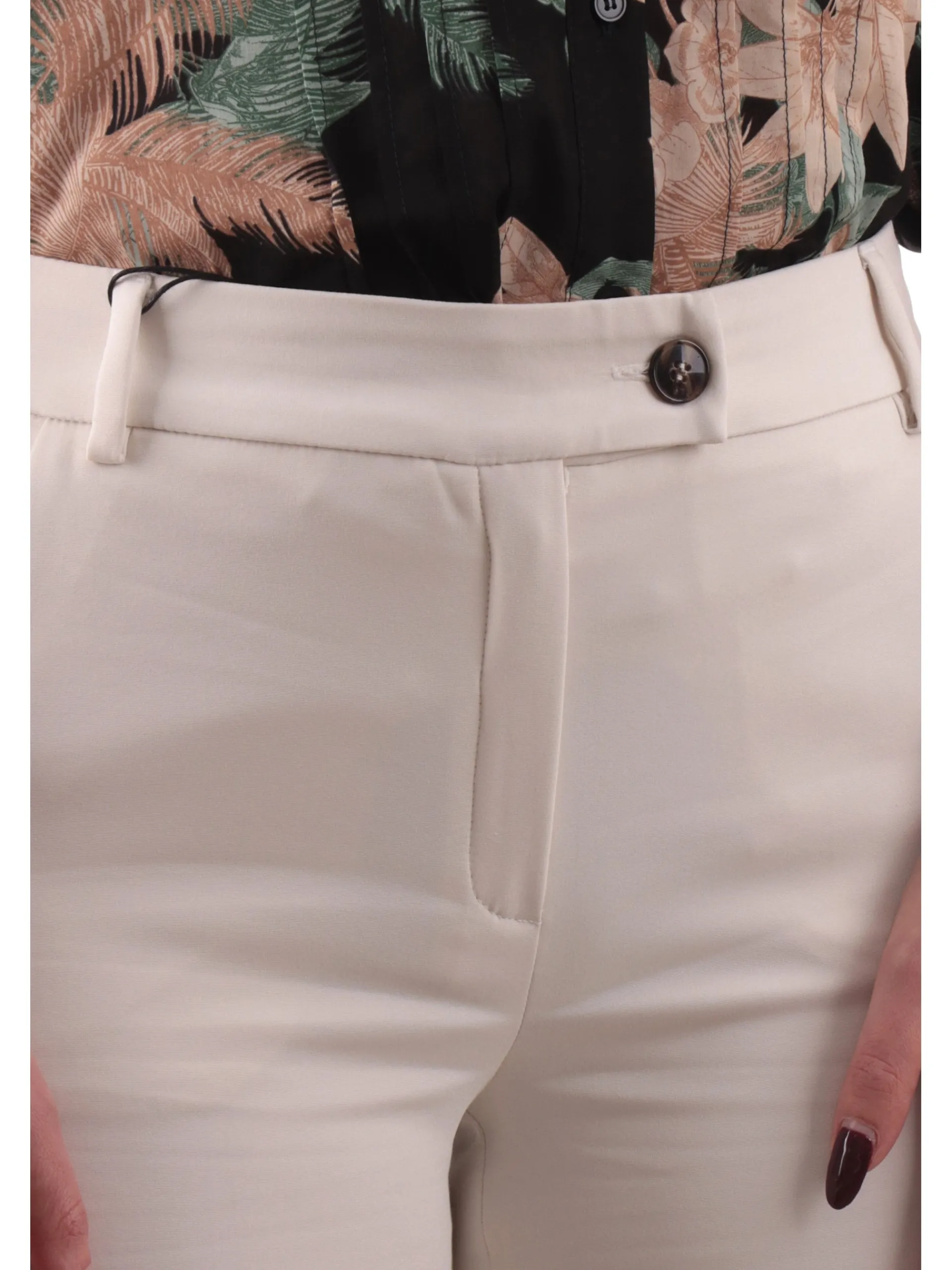 EMME MARELLA Pantaloni*Pantaloni con risvolto bianchi da donna lunghi SCAGLIA