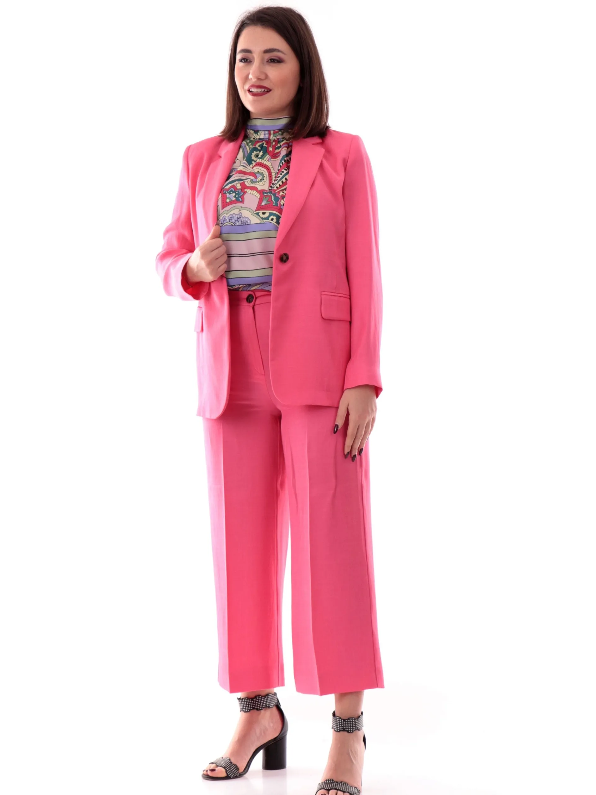 EMME MARELLA Pantaloni*Pantaloni Flare fucsia da donna lino ELETTRA2