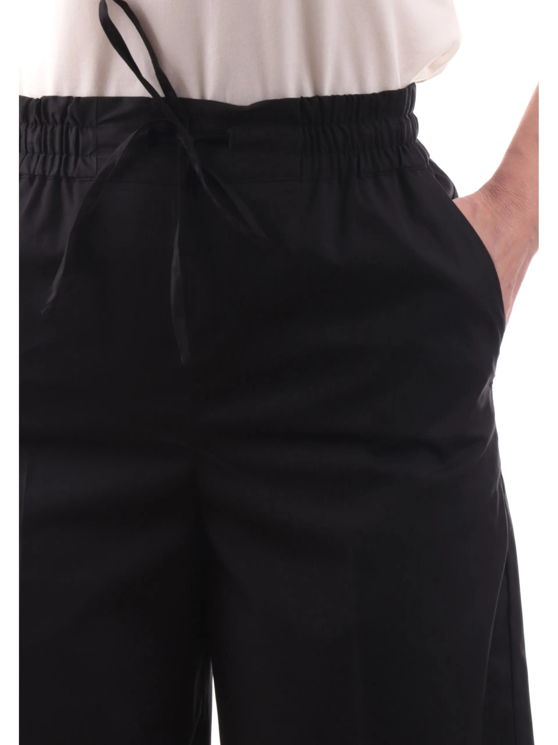 EMME MARELLA Pantaloni*Pantaloni vita alta neri da donna con banda elastica VALETTE