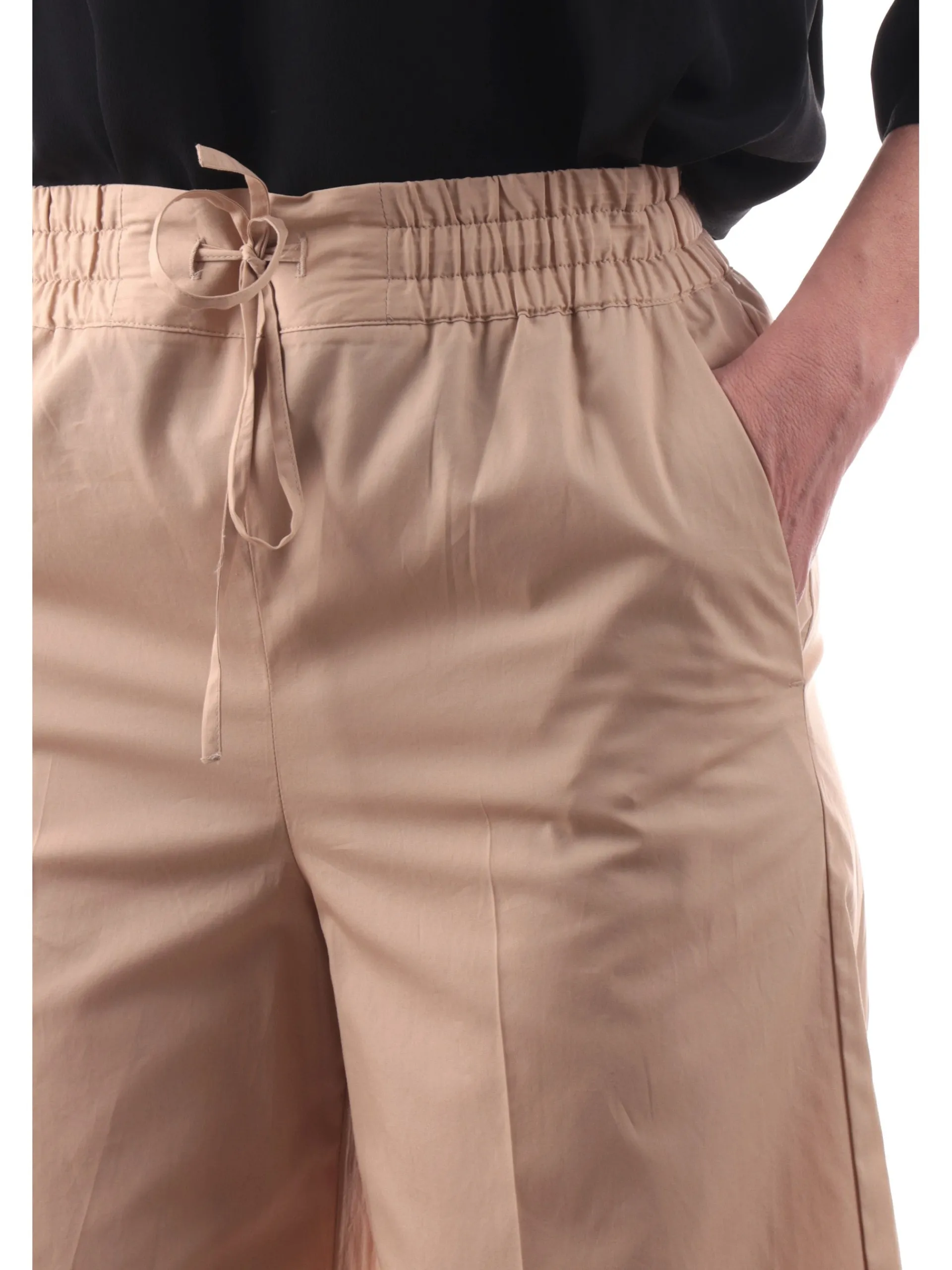EMME MARELLA Pantaloni*Pantaloni vita alta beige da donna con banda elastica VALETTE