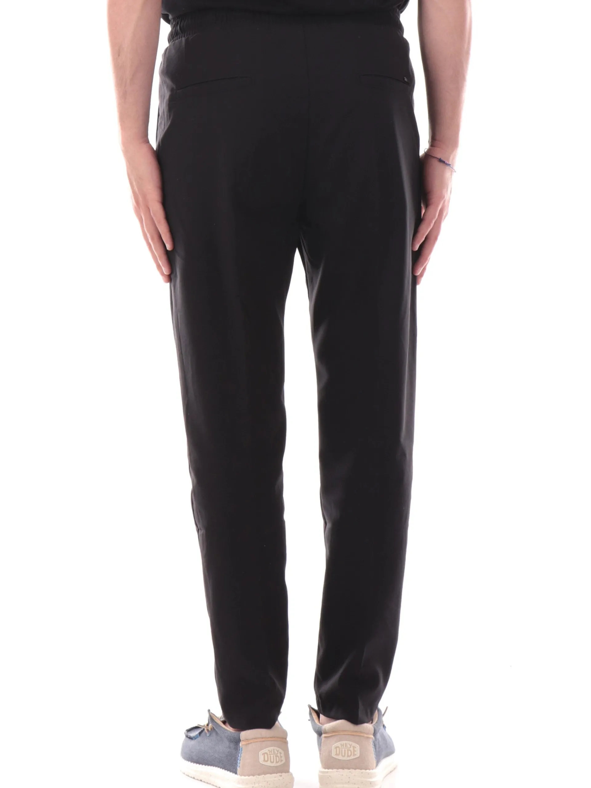 GIANNI LUPO Pantaloni*Pantaloni neri da uomo con coulisse Leonard GL003BDS25