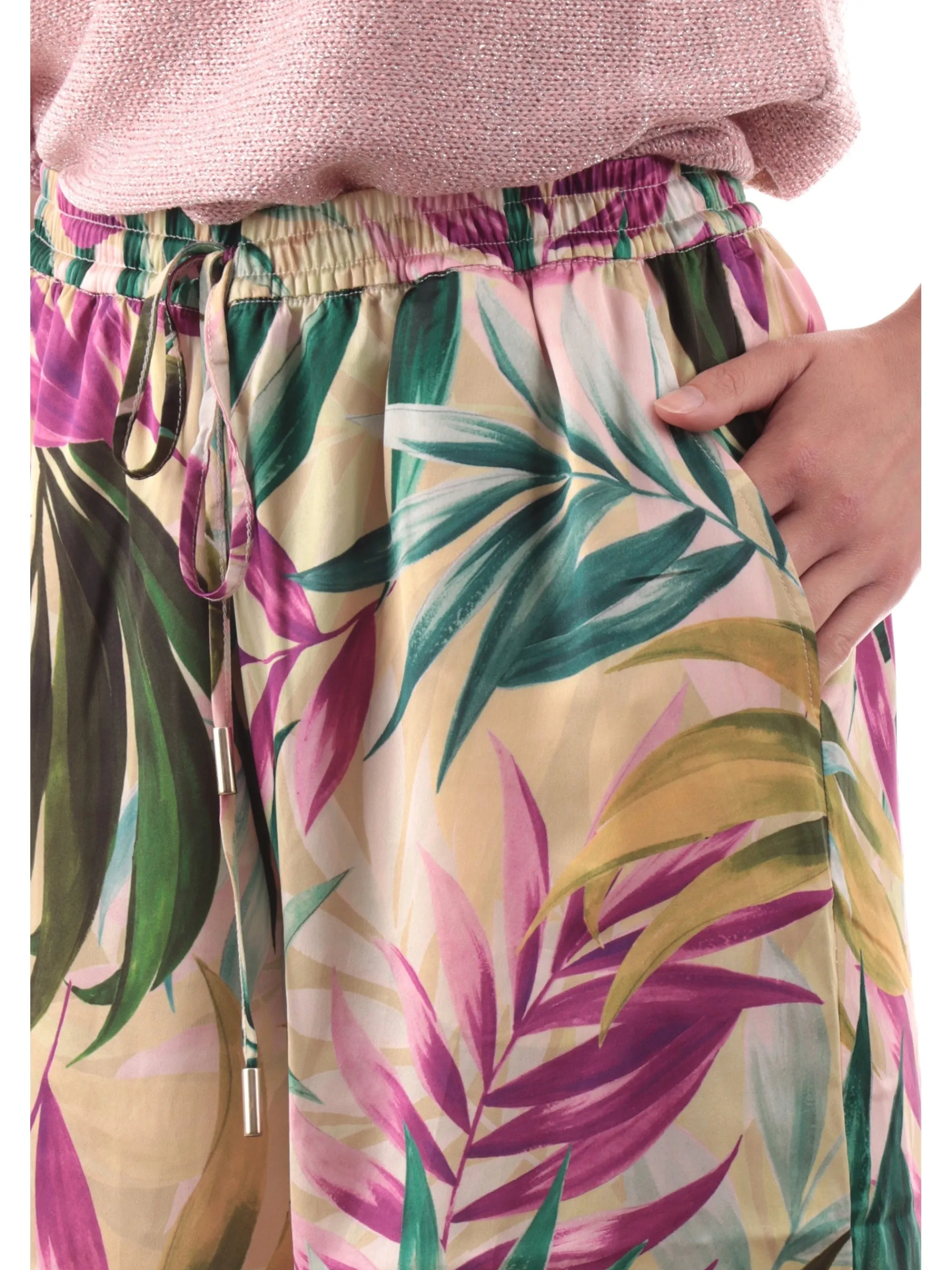 GUESS Pantaloni*Pantaloni donna a fantasia floreale palazzo Ines Wide Leg W5GB11WH9C2P8FY