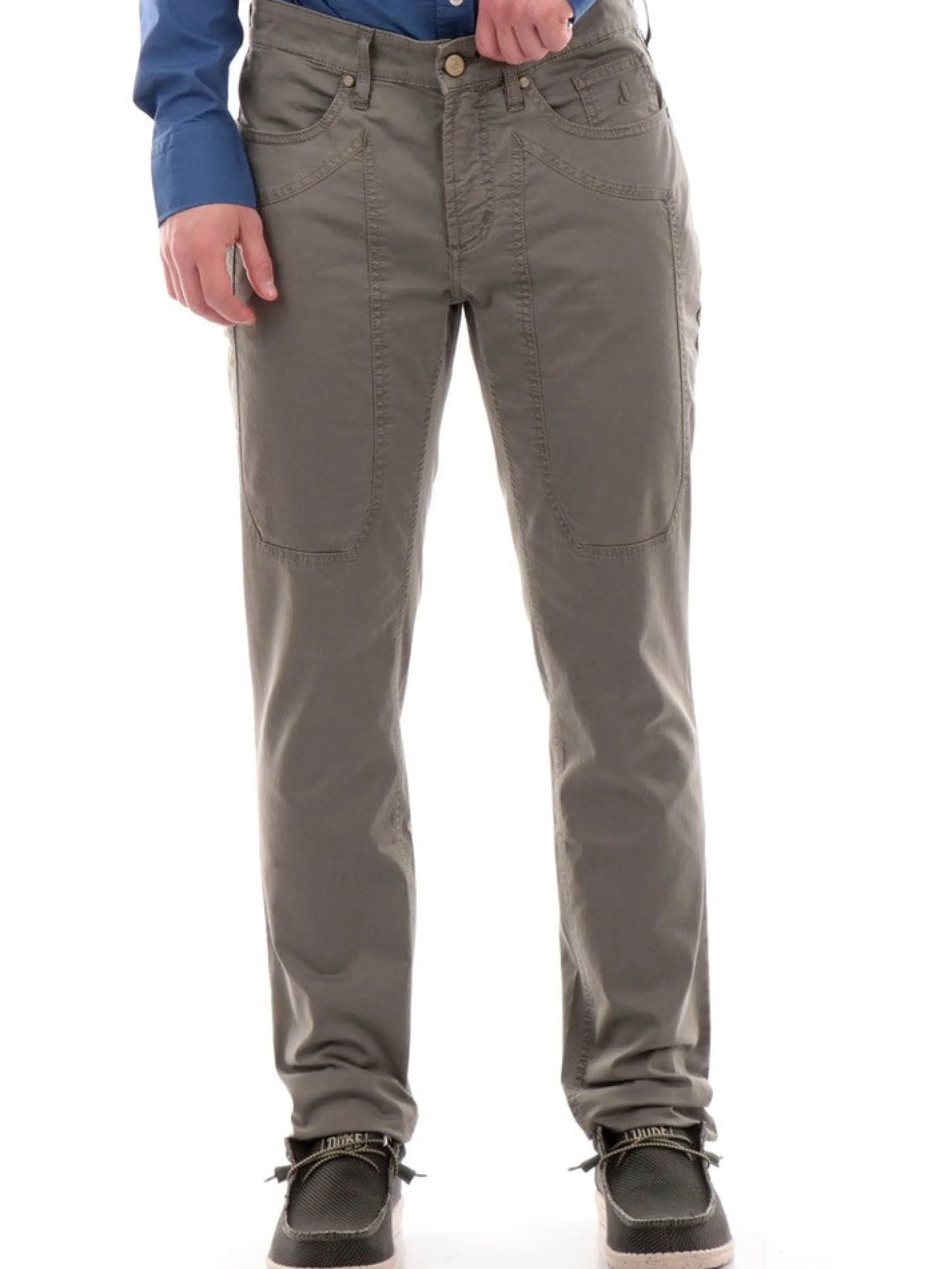 JECKERSON Pantaloni*Pantaloni jeans verdi da uomo in raso UPPA077RASO003