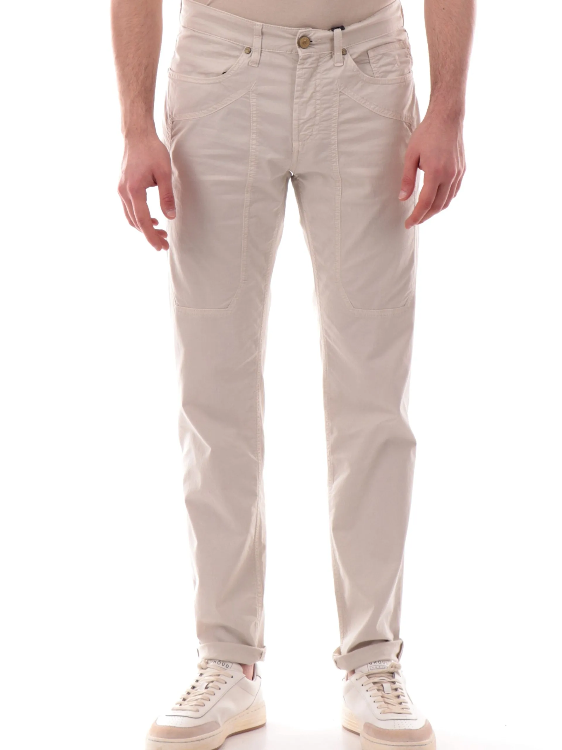 JECKERSON Pantaloni*Pantaloni John beige da uomo Slim con toppe UPPA077GABA012