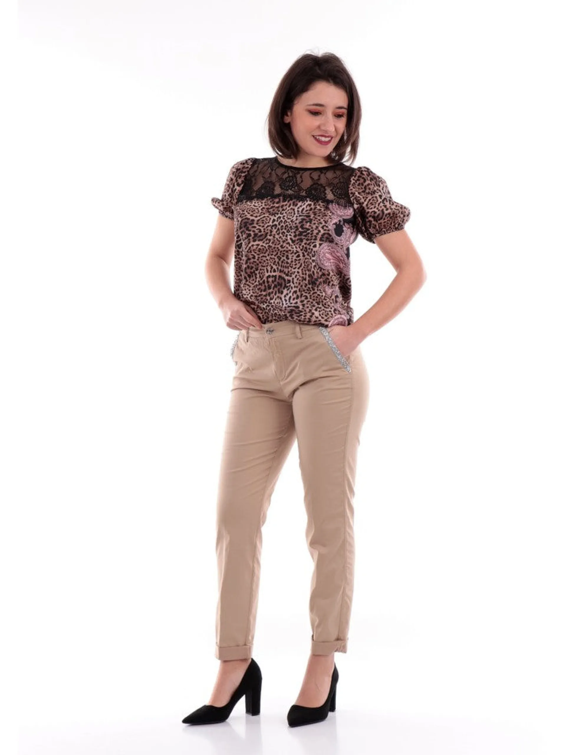 LIU JO MILANO Pantaloni*Pantaloni Liu Jo Beige Chino Urban da Donna WA1231T4810