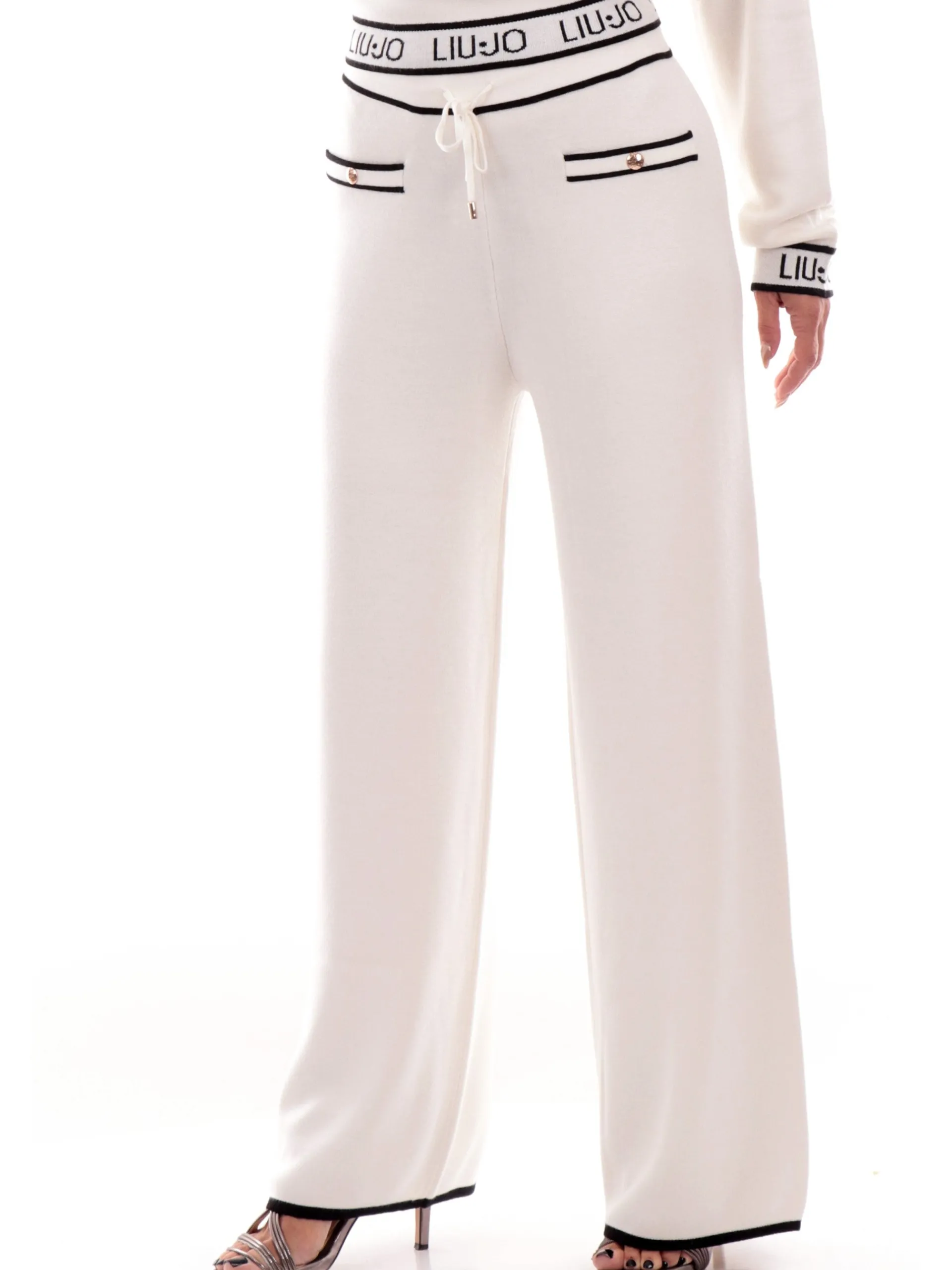 LIU JO SPORT Pantaloni*Pantaloni Liu Jo bianchi da donna a palazzo in maglia TF4048MS59L