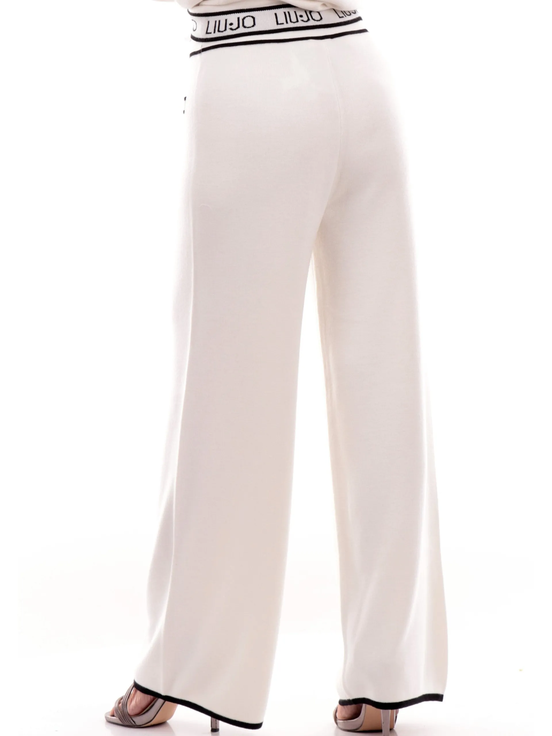 LIU JO SPORT Pantaloni*Pantaloni Liu Jo bianchi da donna a palazzo in maglia TF4048MS59L