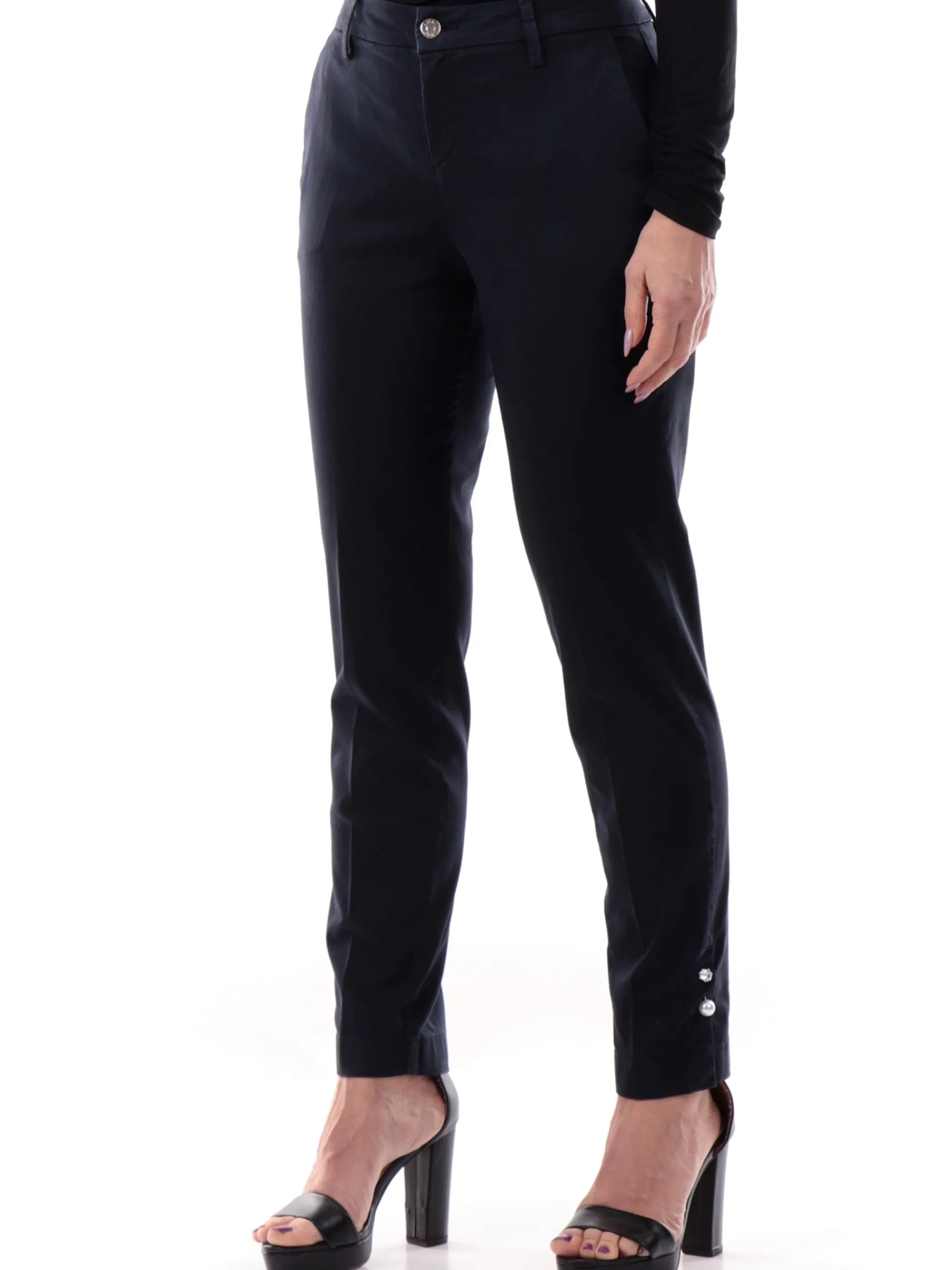 LIU JO MILANO Pantaloni*Pantaloni Liu Jo blu Chino Chic da donna fondo con gioiello WA5452T9257