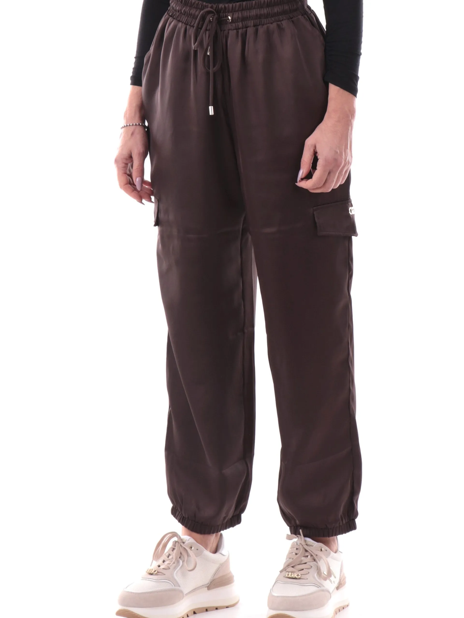 LIU JO SPORT Pantaloni*Pantaloni Liu Jo marroni cargo da donna con polsini TA5293TS964
