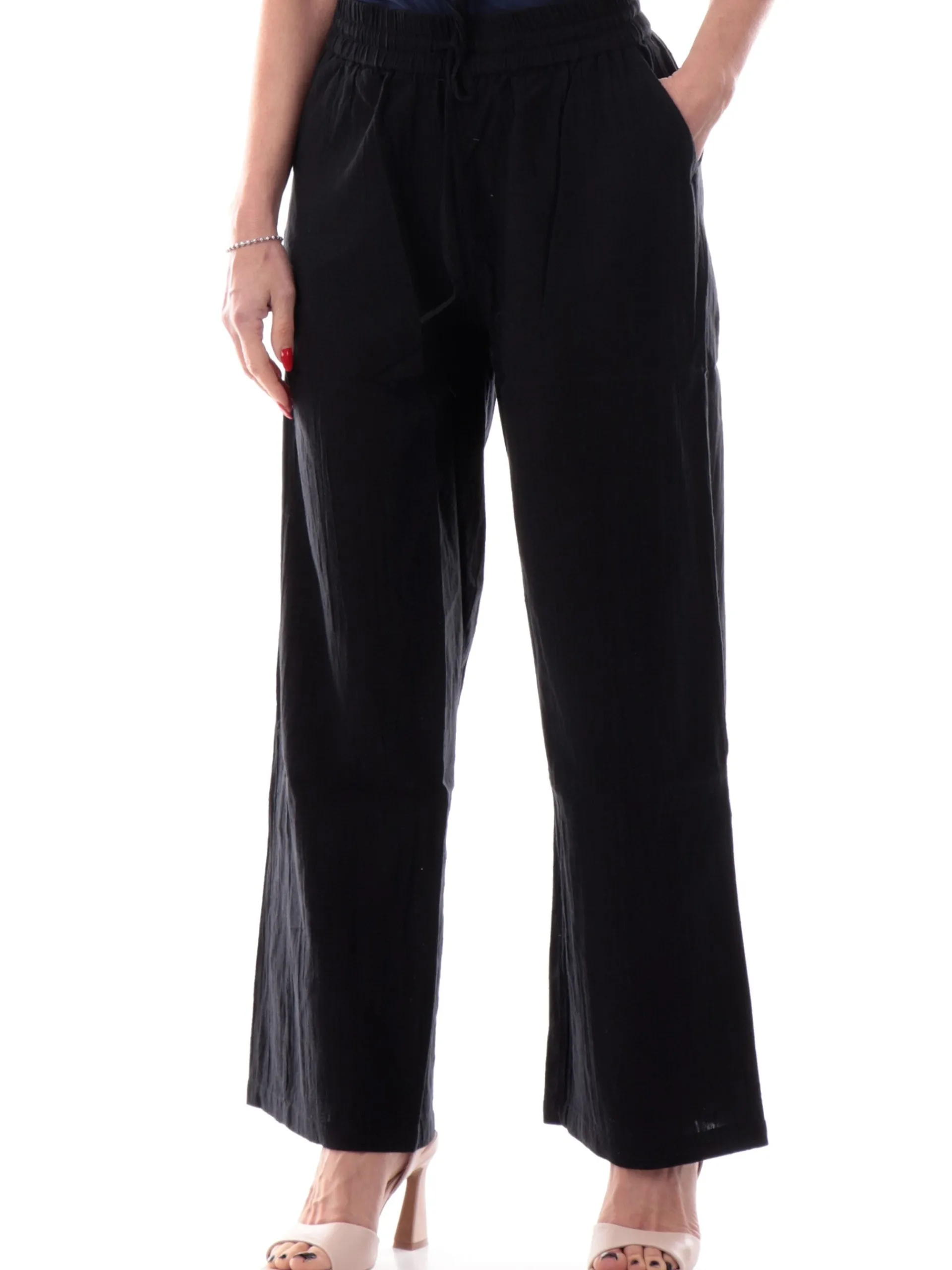 ONLY Pantaloni*Pantaloni Loose neri da donna vestibilità morbida 15319090
