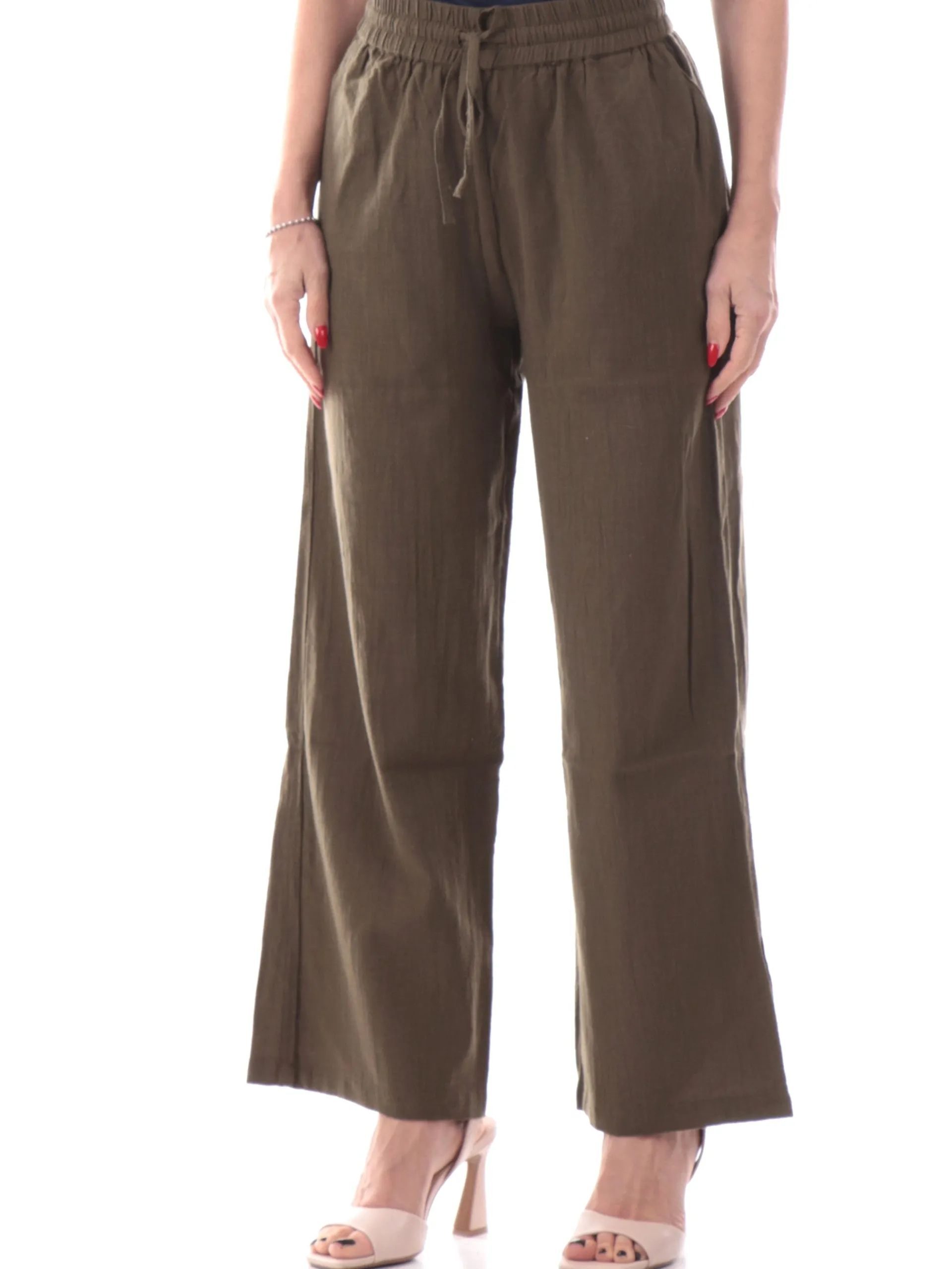 ONLY Pantaloni*Pantaloni Loose verdi da donna vestibilità morbida 15319090