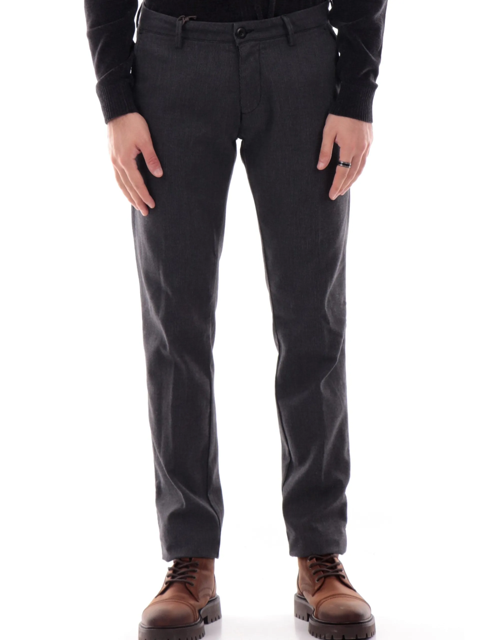 MODFITTERS Pantaloni*Pantaloni grigi da uomo Cotton Wool rigati CARNABYSOFY