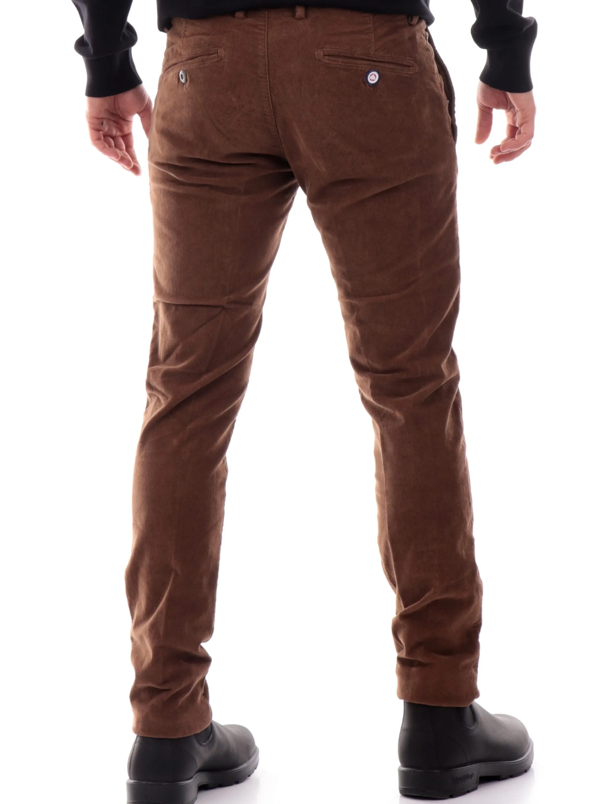 MODFITTERS Pantaloni*Pantaloni marroni da uomo in velluto CARNABYVELL
