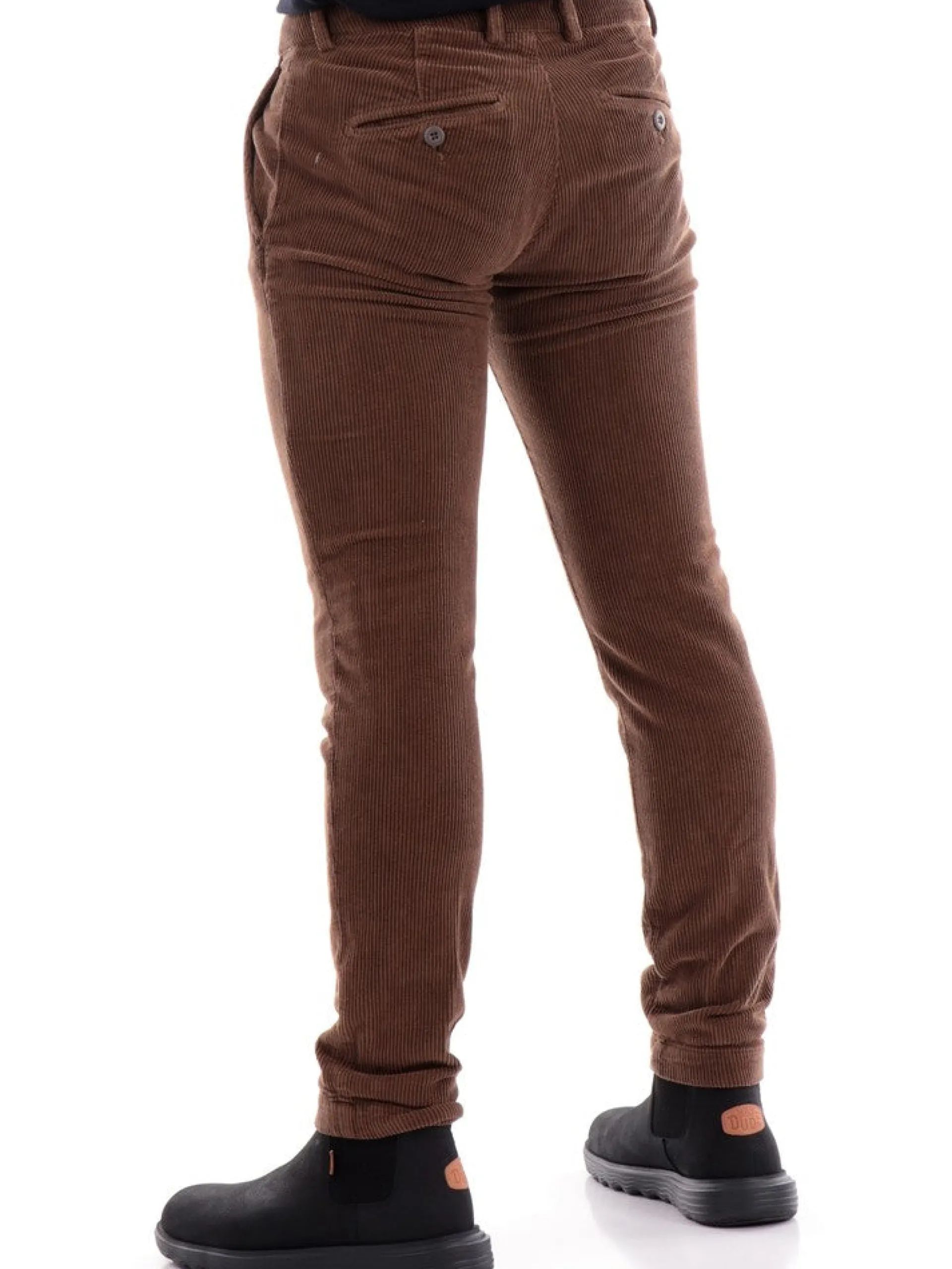 MODFITTERS Pantaloni*Pantaloni marroni da uomo in velluto PARKLANE500V