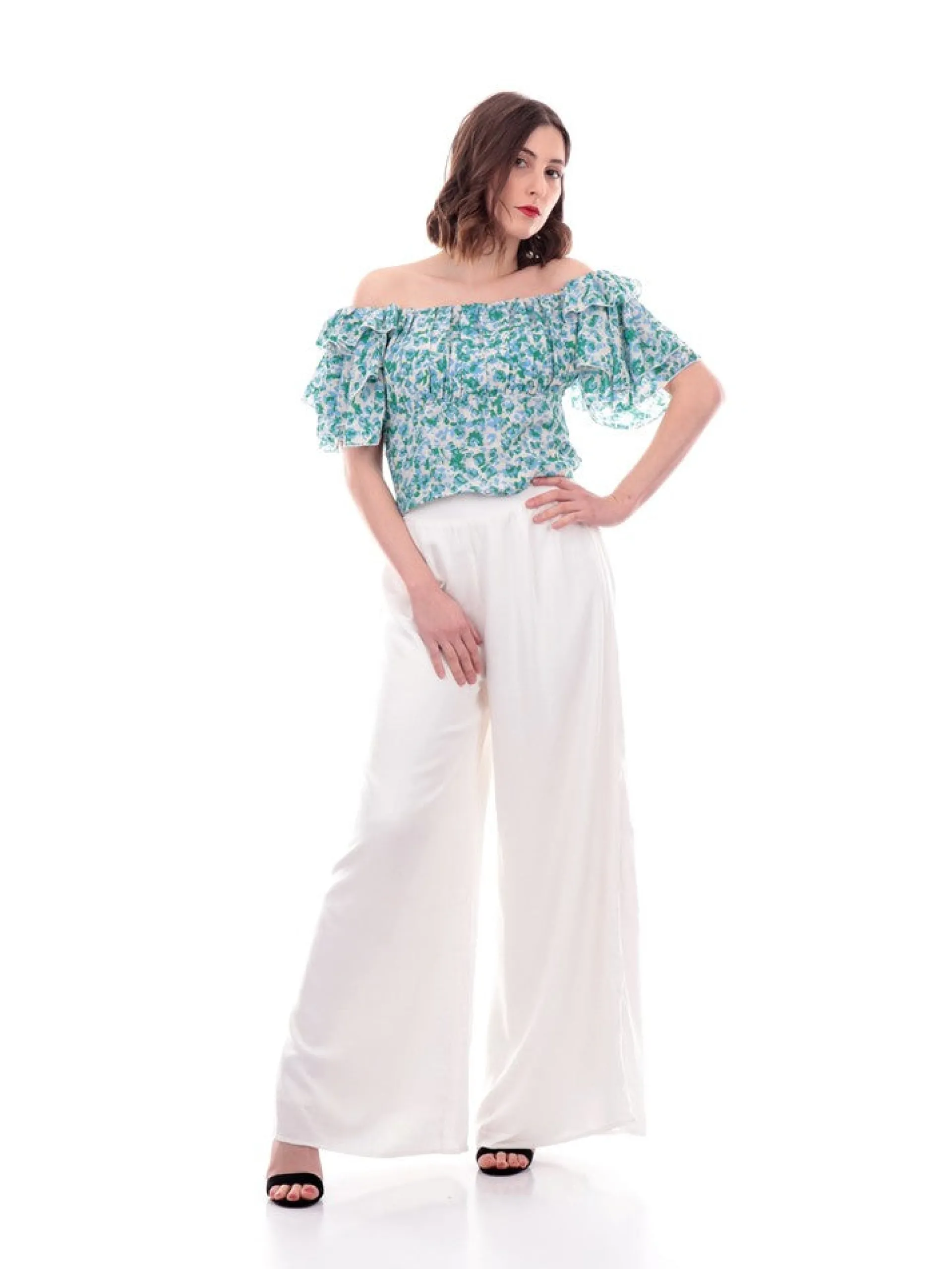 MOLLYBRACKEN Pantaloni*Pantaloni Molly Bracken Bianchi da Donna a Palazzo N183CAE