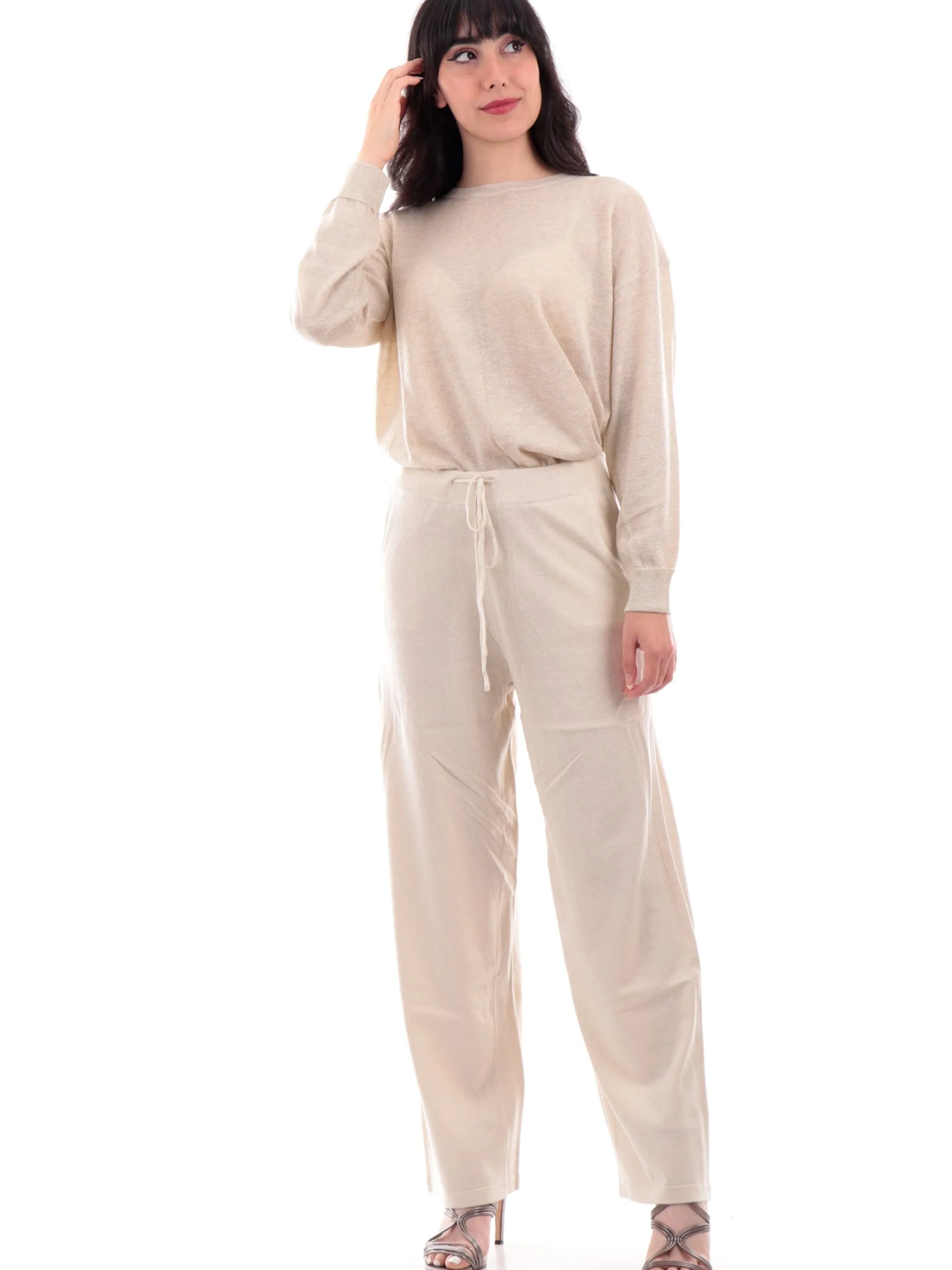 MOLLYBRACKEN Pantaloni*Pantaloni Molly Bracken oro da donna Knitted LA539CN
