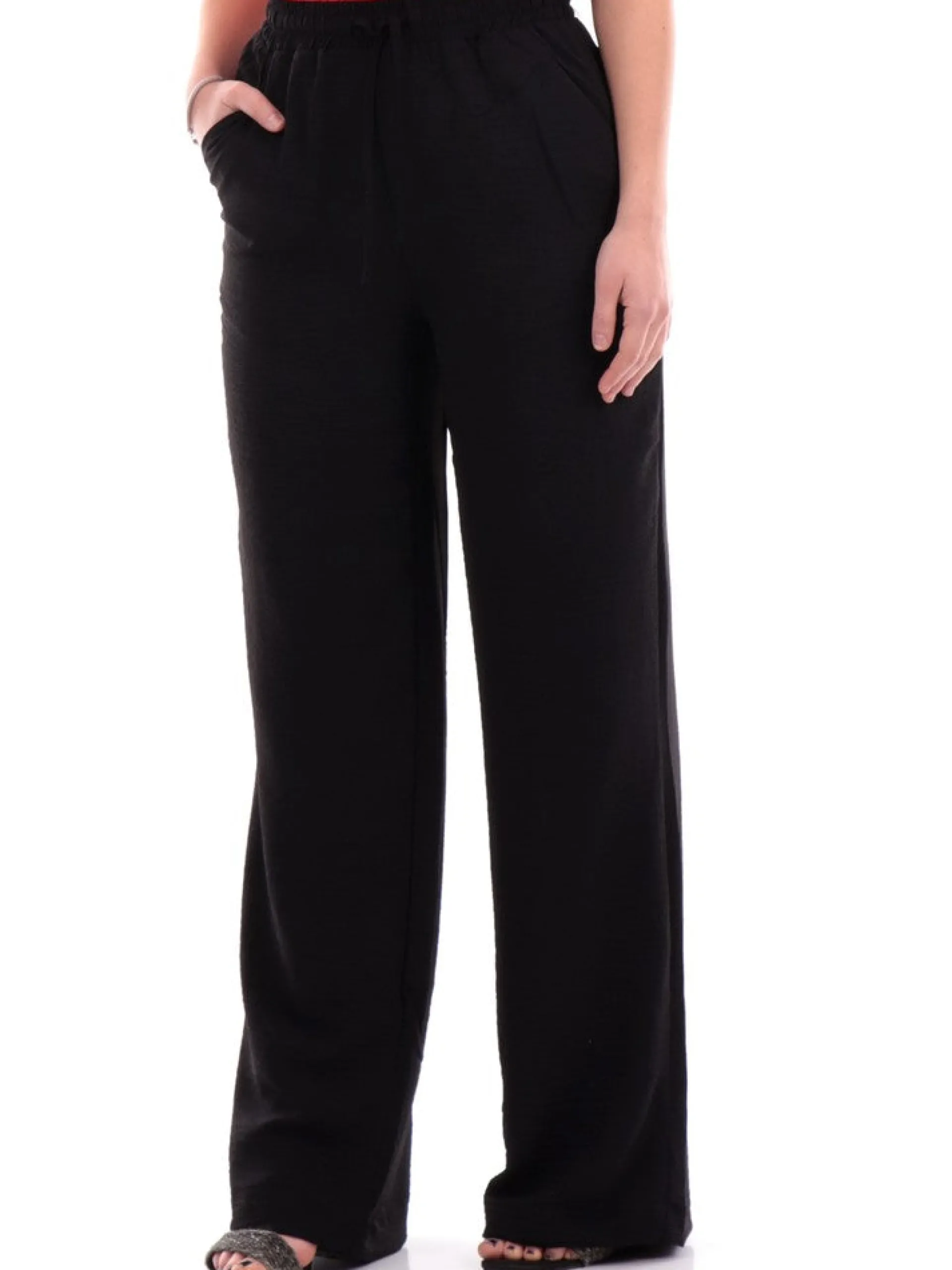 TIFFOSI Pantaloni*Pantaloni neri a palazzo da donna con vita elastica 10054532
