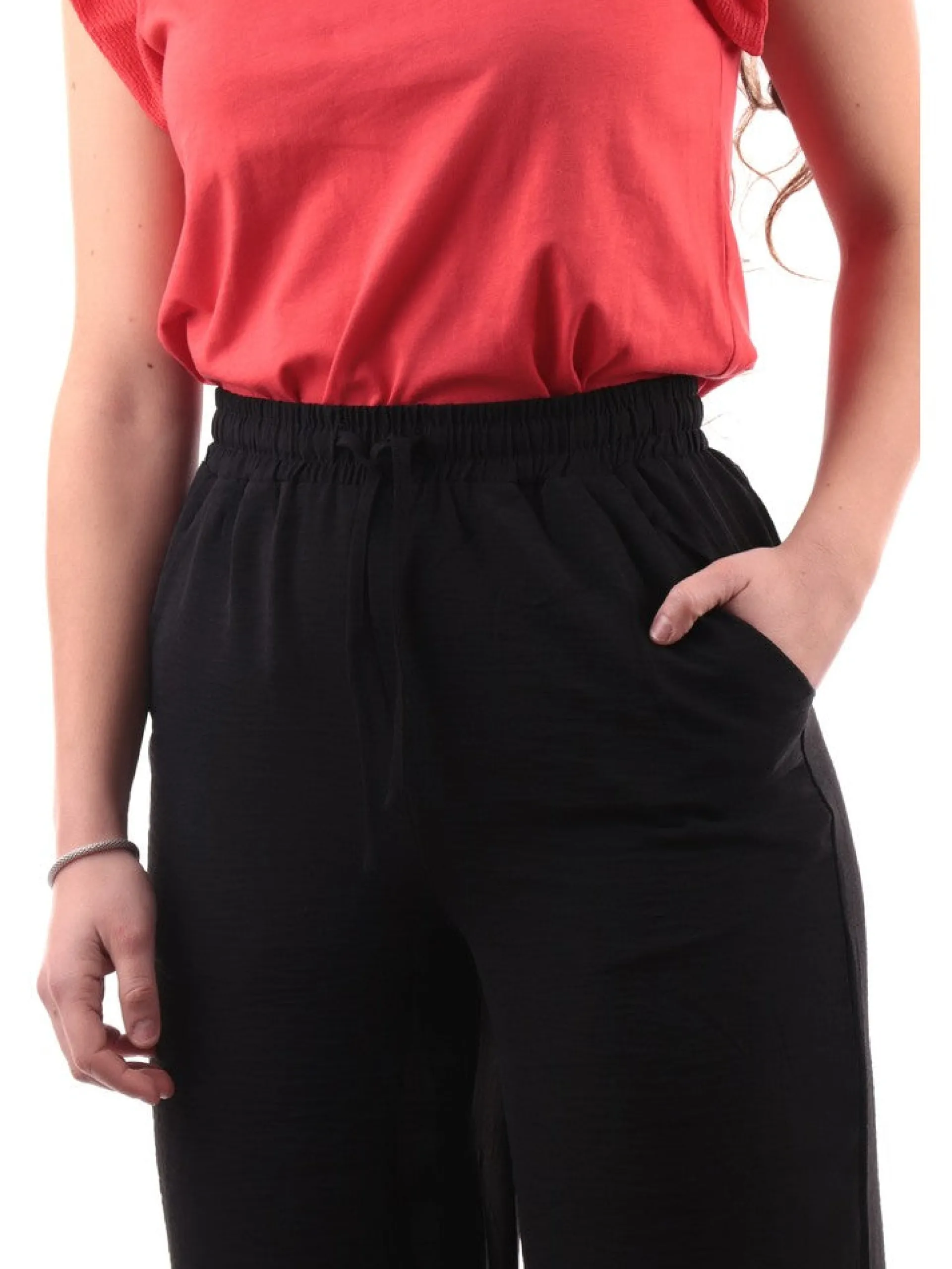 TIFFOSI Pantaloni*Pantaloni neri a palazzo da donna con vita elastica 10054532