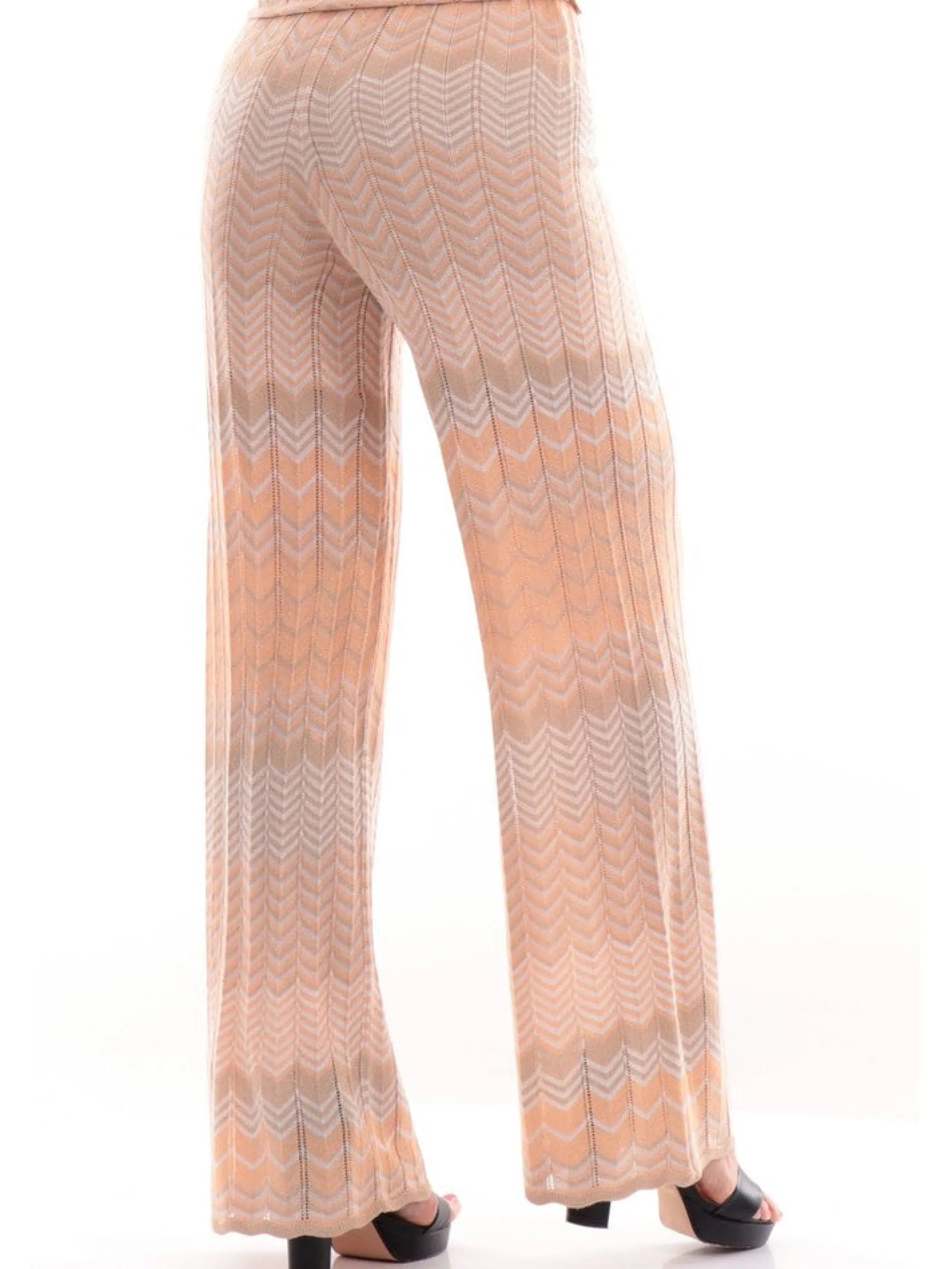 ONLY Pantaloni*Pantaloni Filo da Donna Beige a fantasia Zig Zag 15292104
