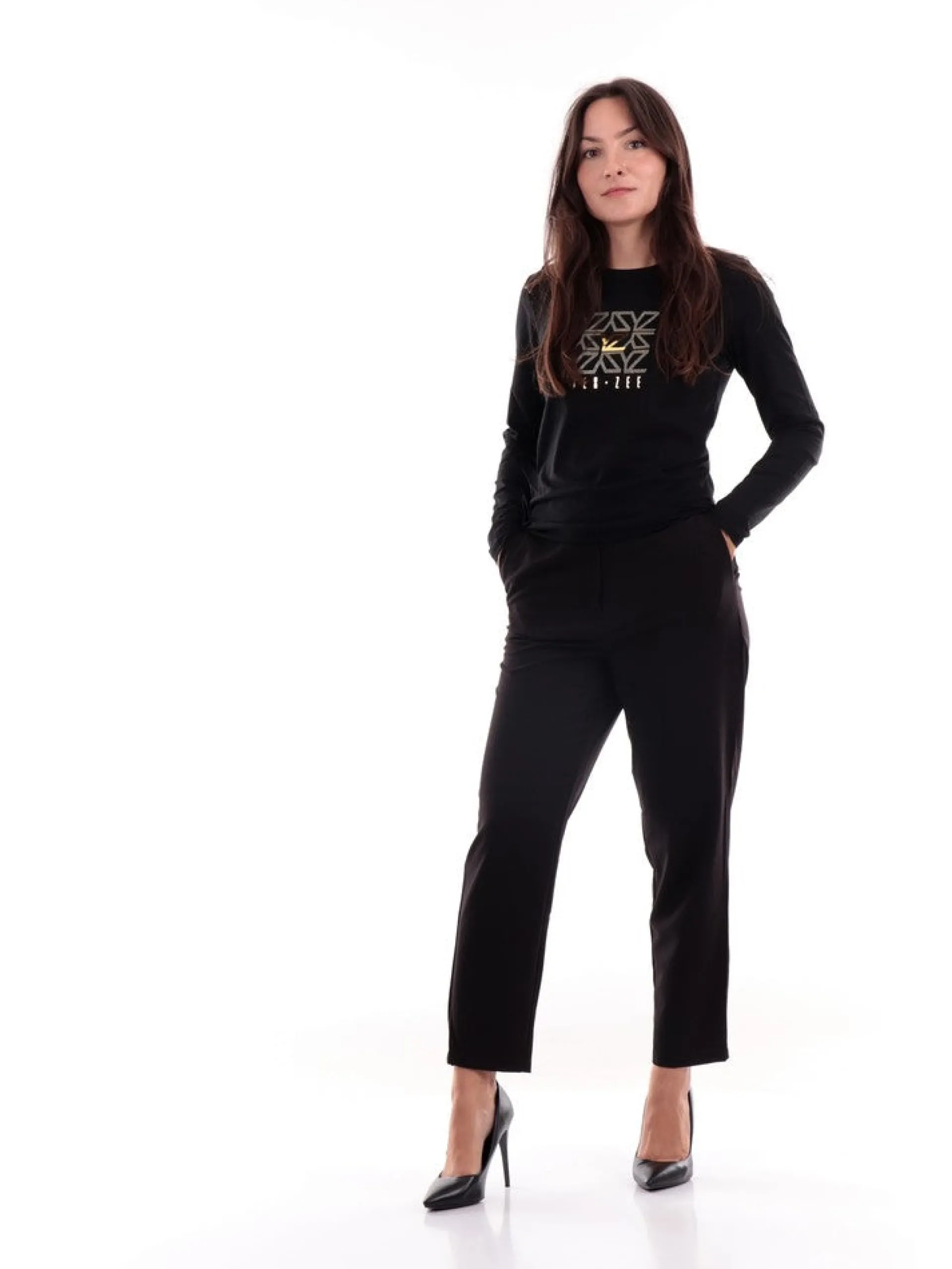 ONLY Pantaloni*Pantaloni neri da donna 15293942